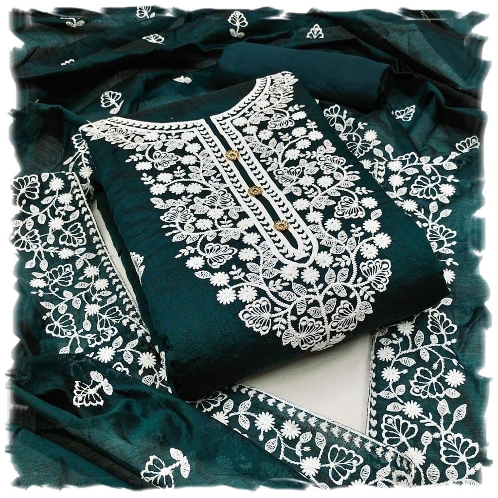 Sidhidata Women's Salwar Suit with Chanderi Dupatta