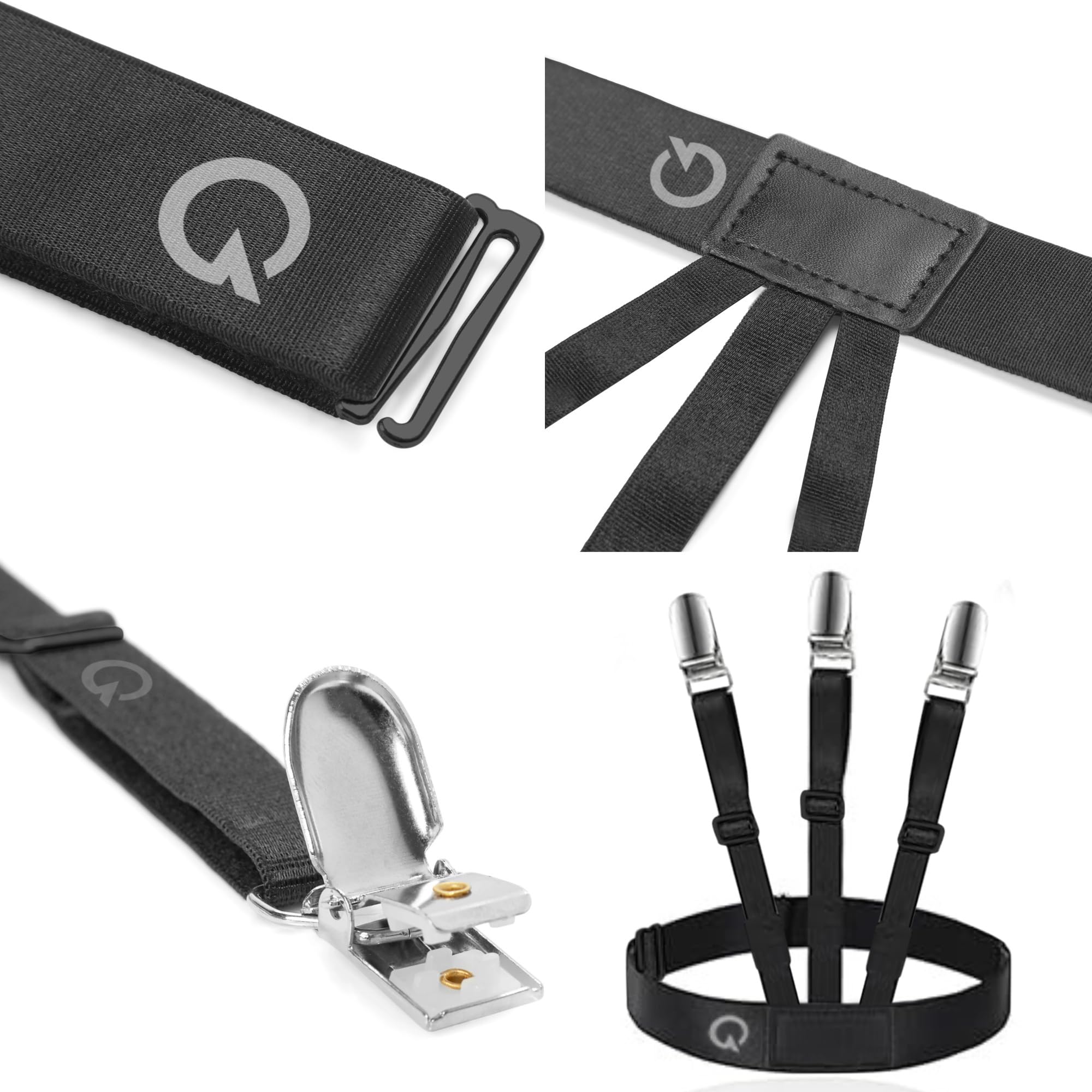 QUALIFT Men's Shirt Stays Adjustable Garter Belt - Image 4