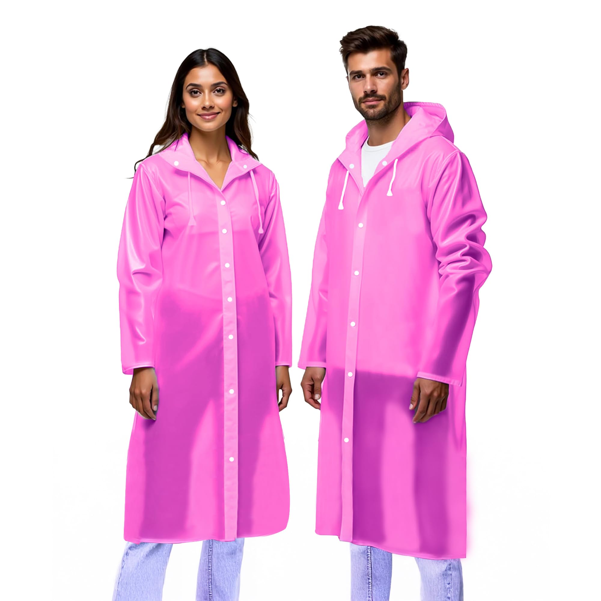 Robustt Unisex Pink Waterproof Raincoat