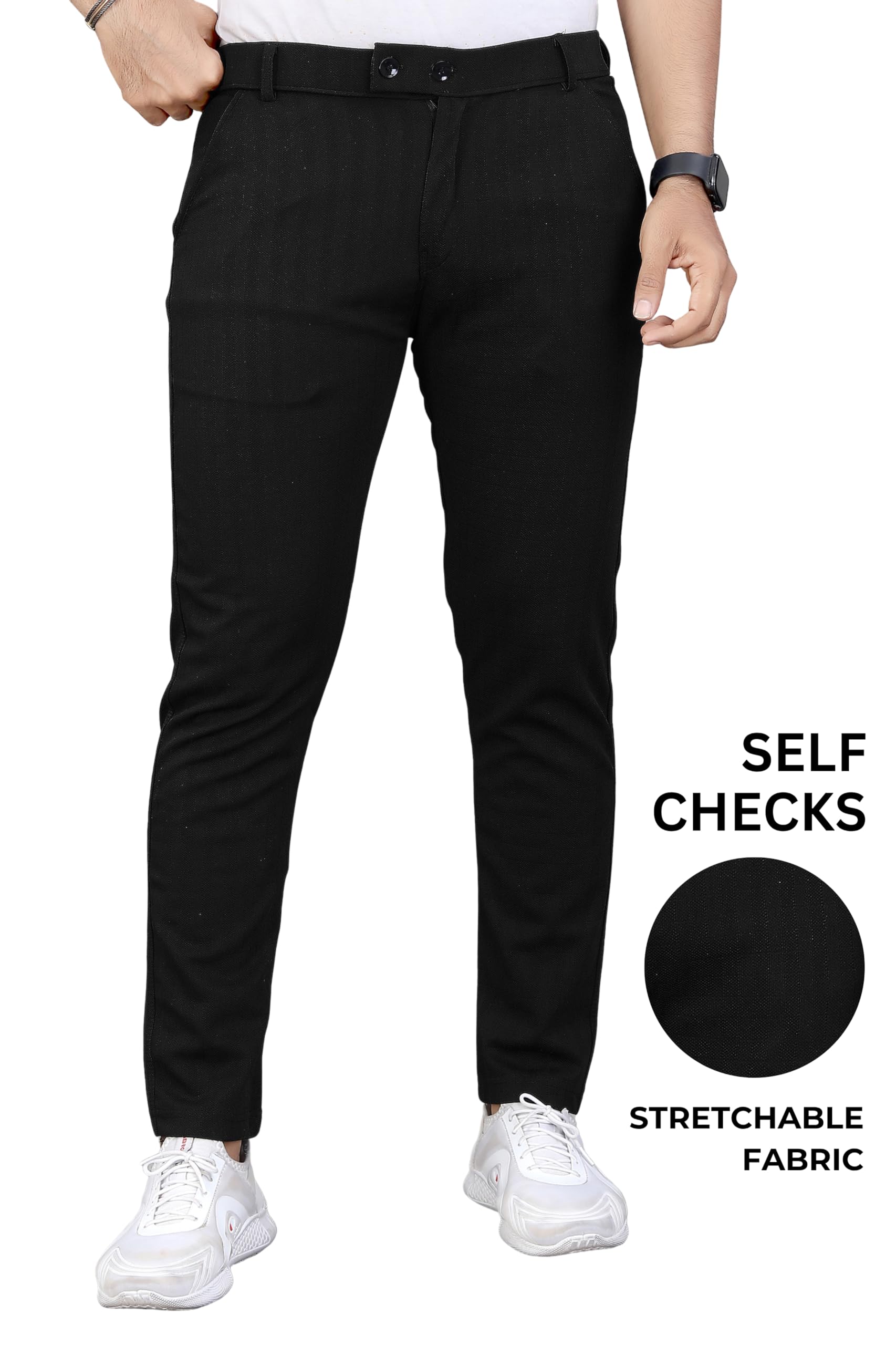 GIBBONTE Men Cotton Blend Trousers - Image 2