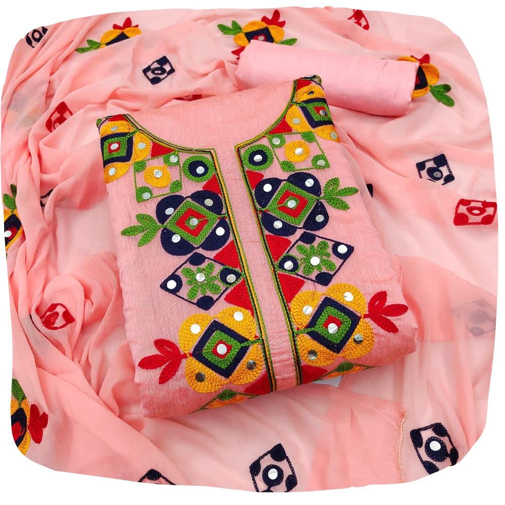 EthnicJunction Rajasthani Mirror Work Chanderi Salwar Kameez