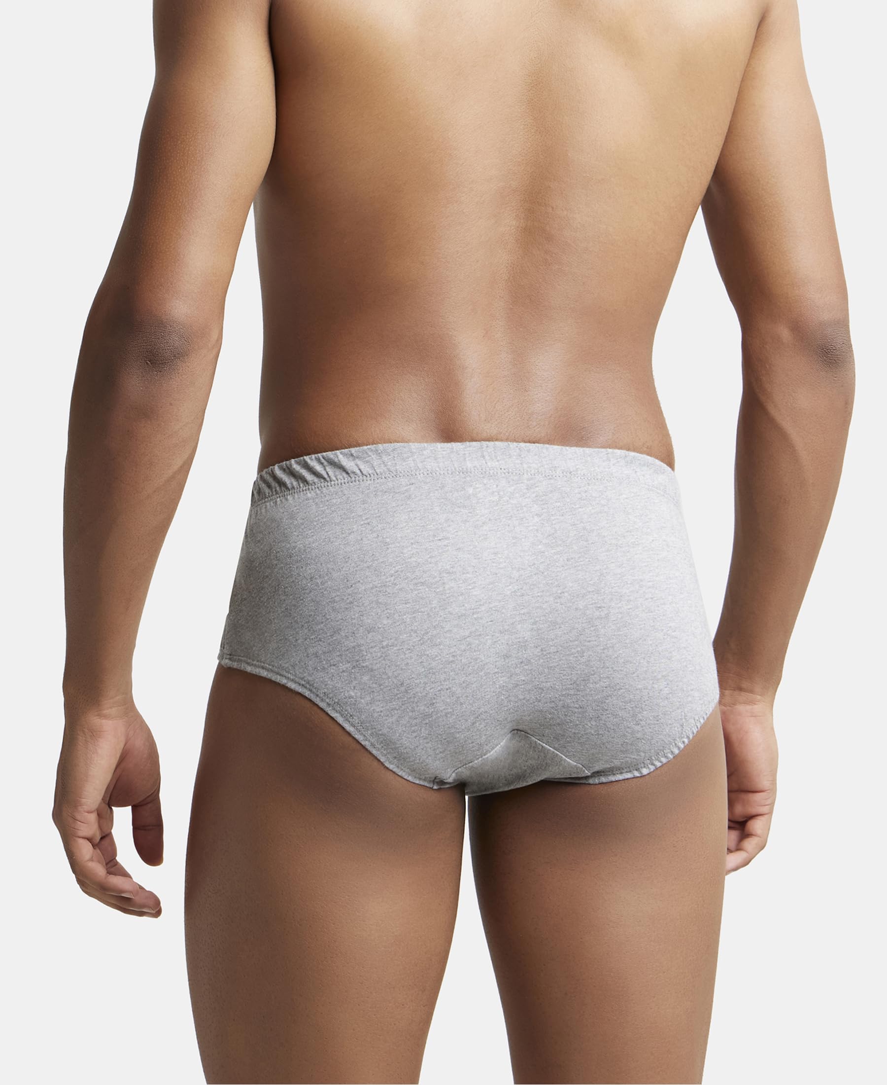Jockey Men's Super Combed Cotton Brief - Grey Melange - Image 4