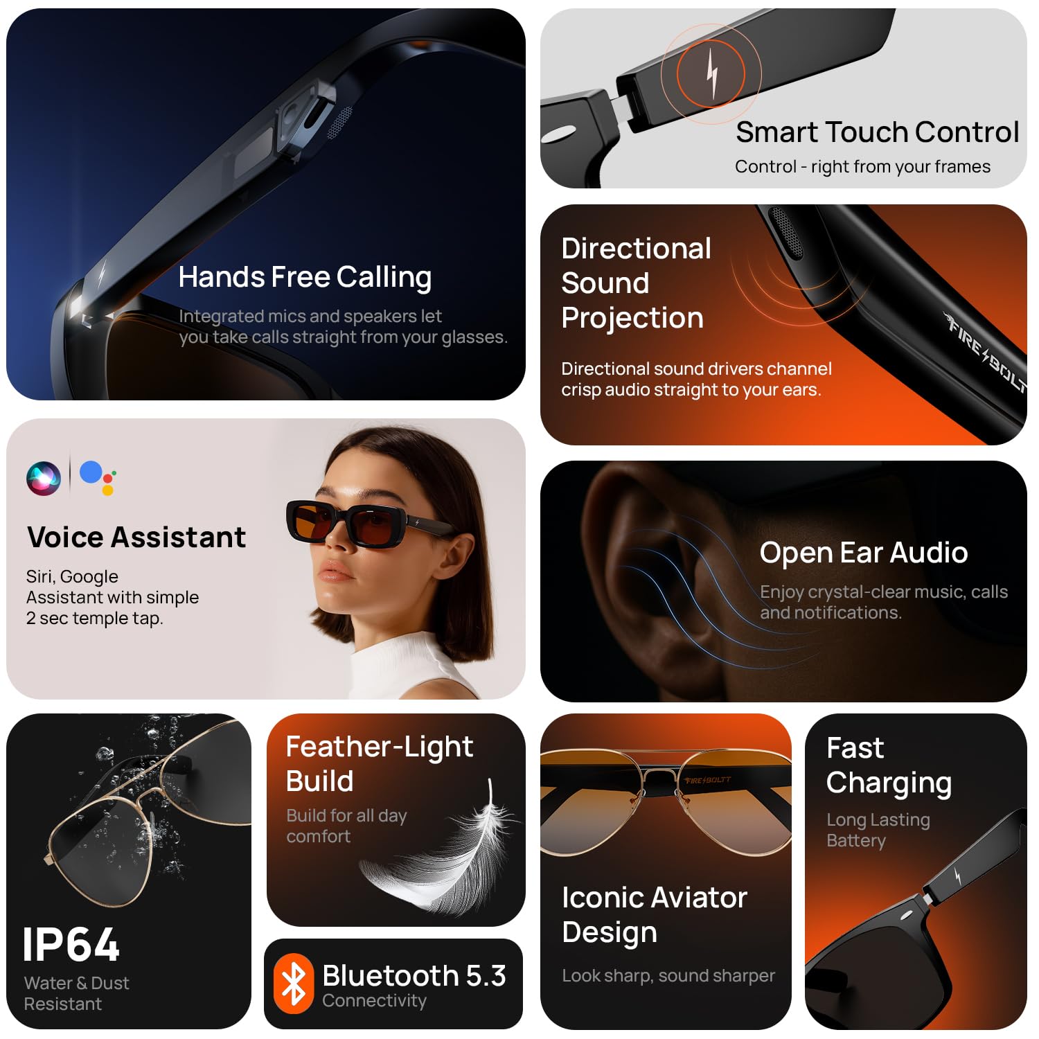 Fire-Boltt Fire-Lens Dune Smart Glasses Bluetooth - Image 4