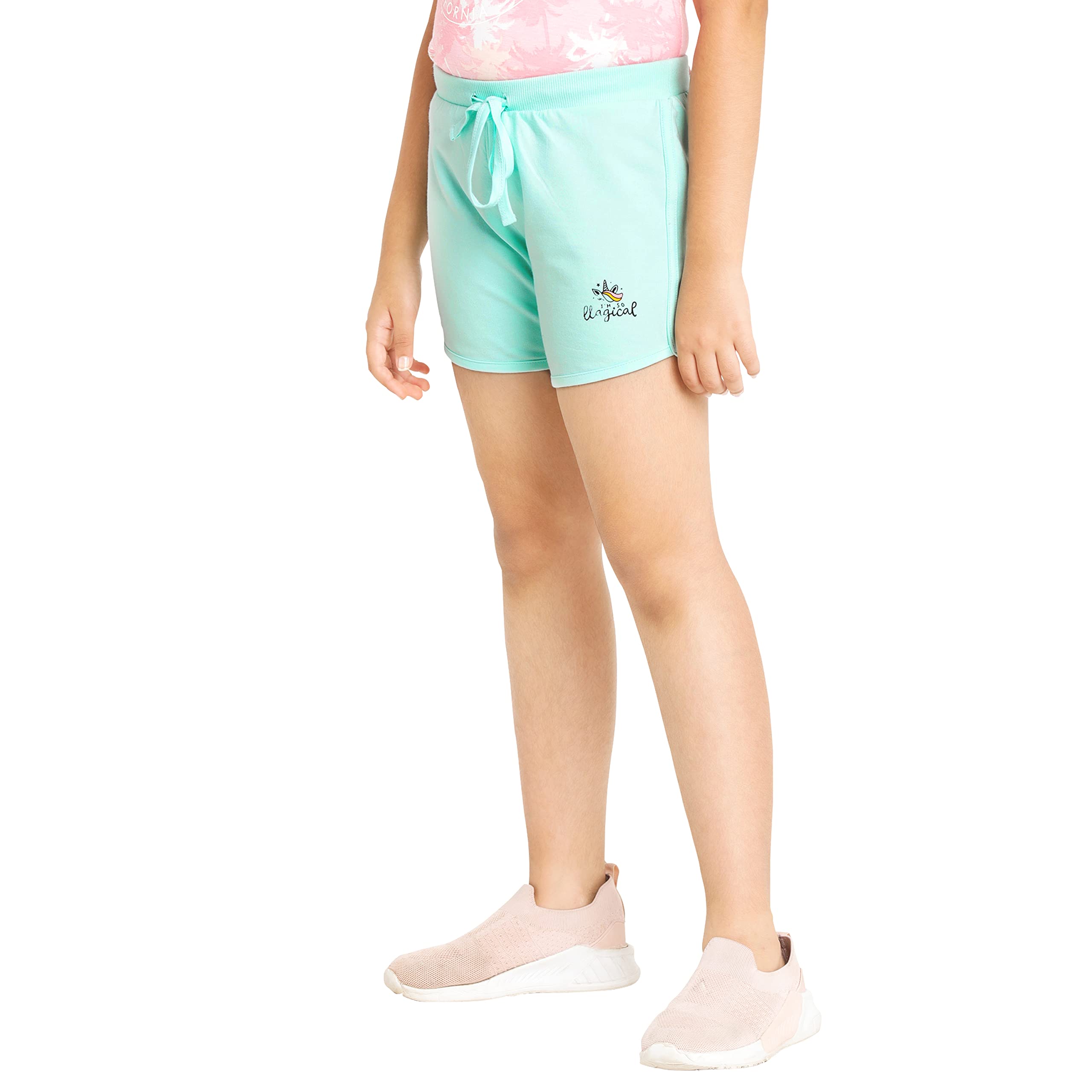 Real Basics Cotton Shorts for Girls - Printed Multicolor - Image 5