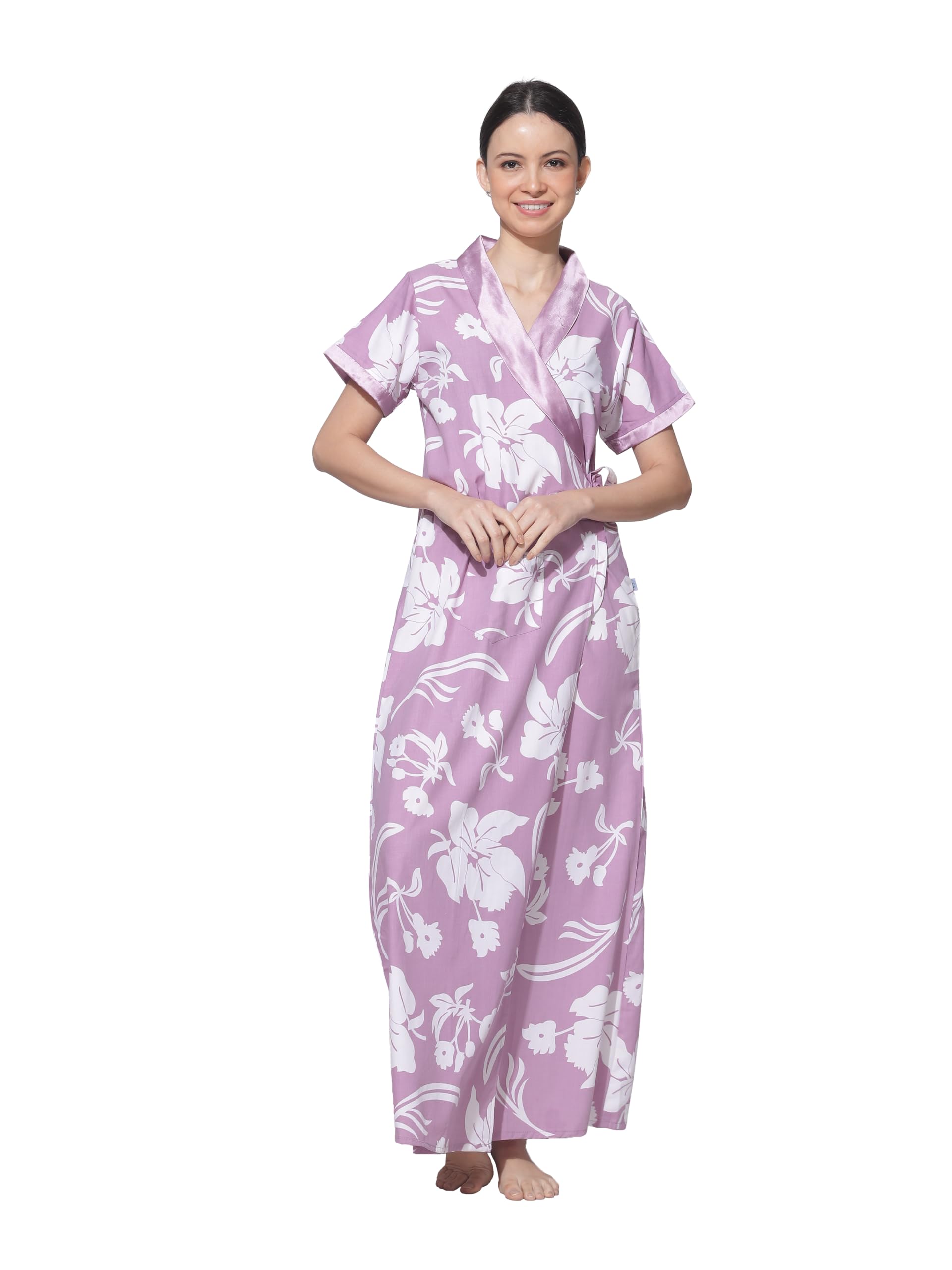 9shines Label Cotton Blend Robe for Women