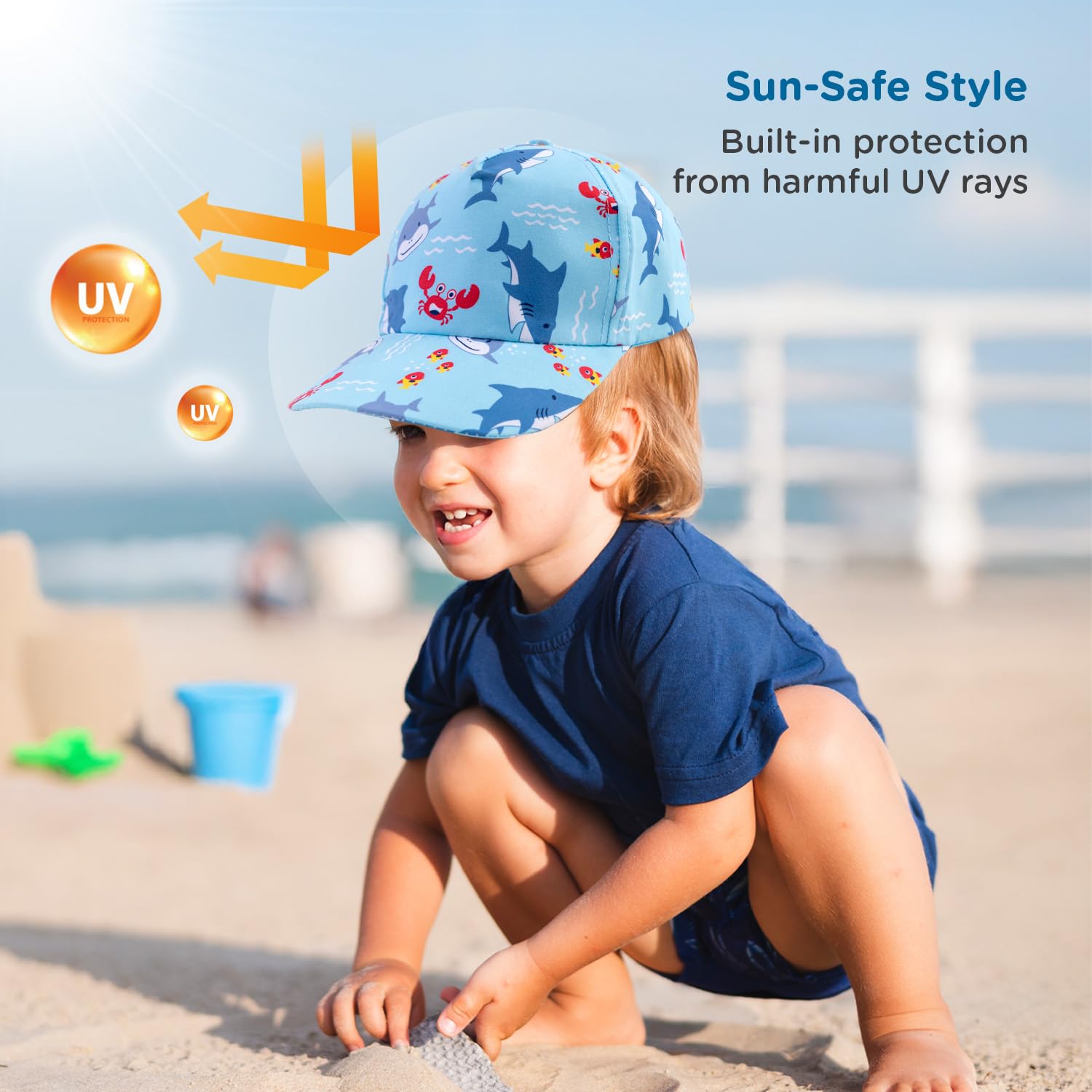 Mee Mee Baby Summer Cap for Boys & Girls - Light Blue - Image 3