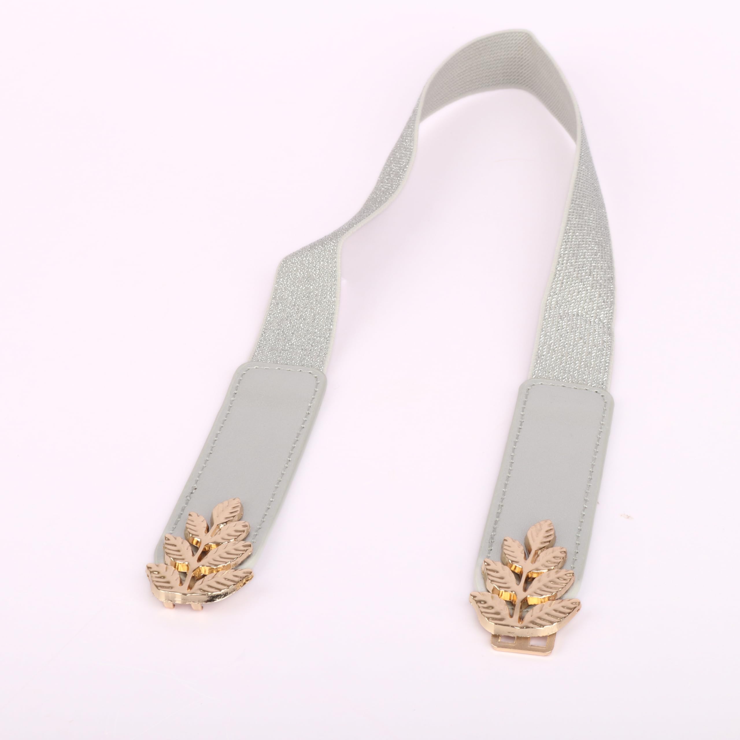 REDHORNS Elastic Fabric Waist Belt for Women - Silver - Image 5