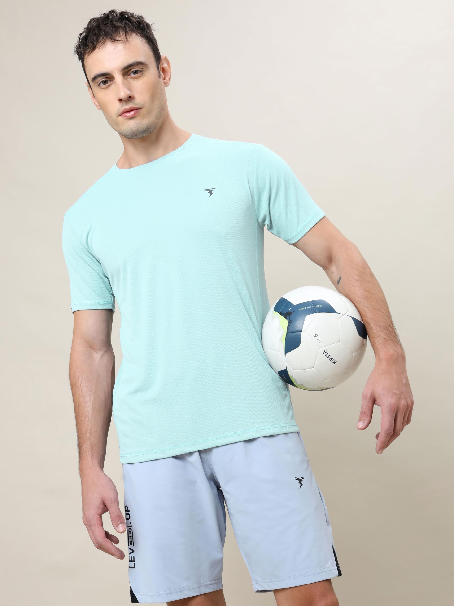 TECHNOSPORT Men's Blue Crew Neck T-Shirt - Image 3