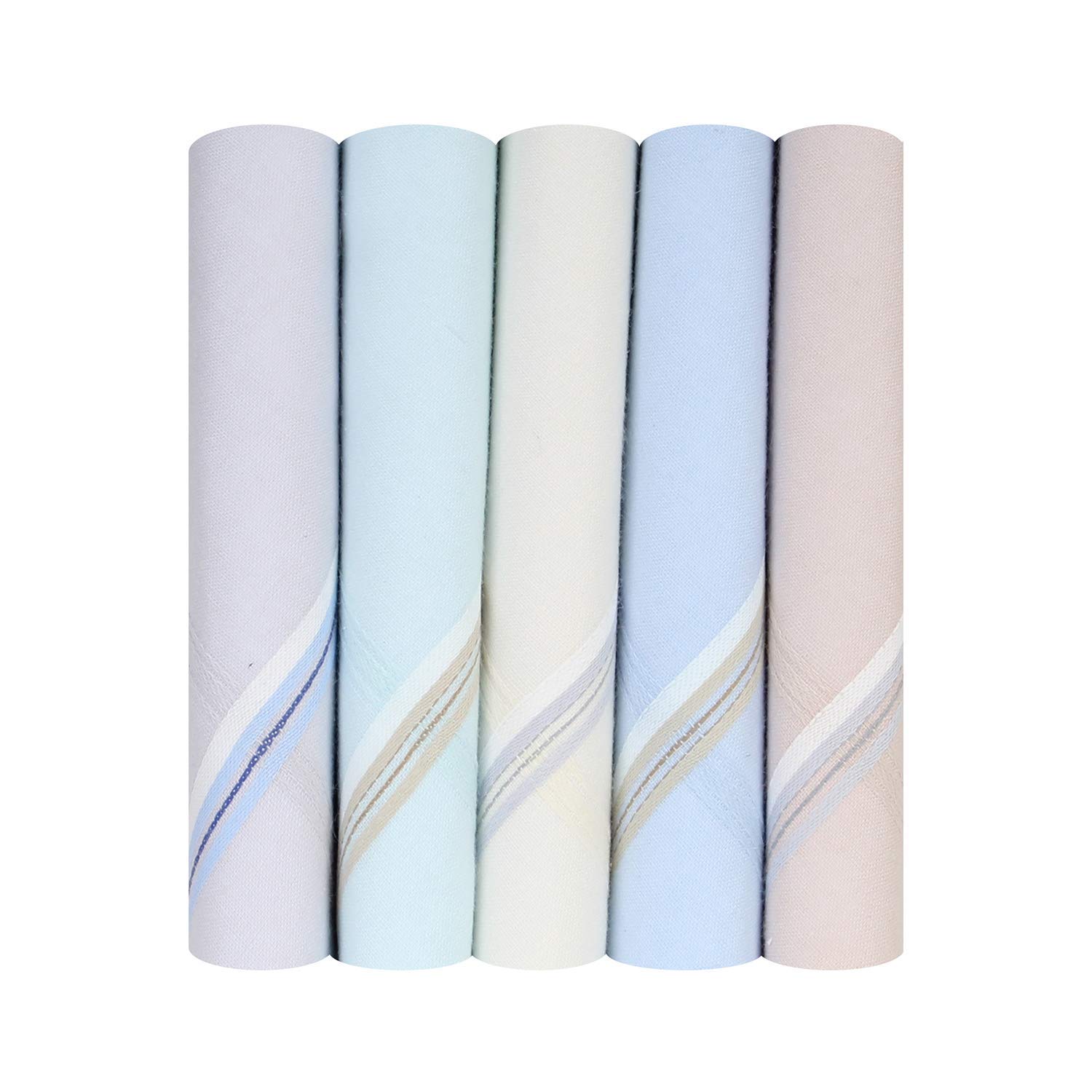 Caruso Men's Handkerchief - Light Base Colored Border