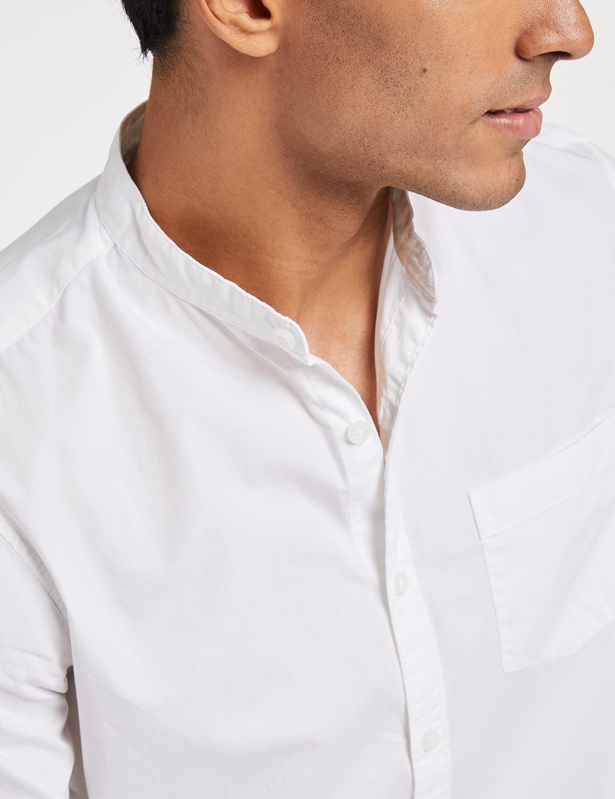 Symbol Men's Cotton Shirt - White Brown - Image 4