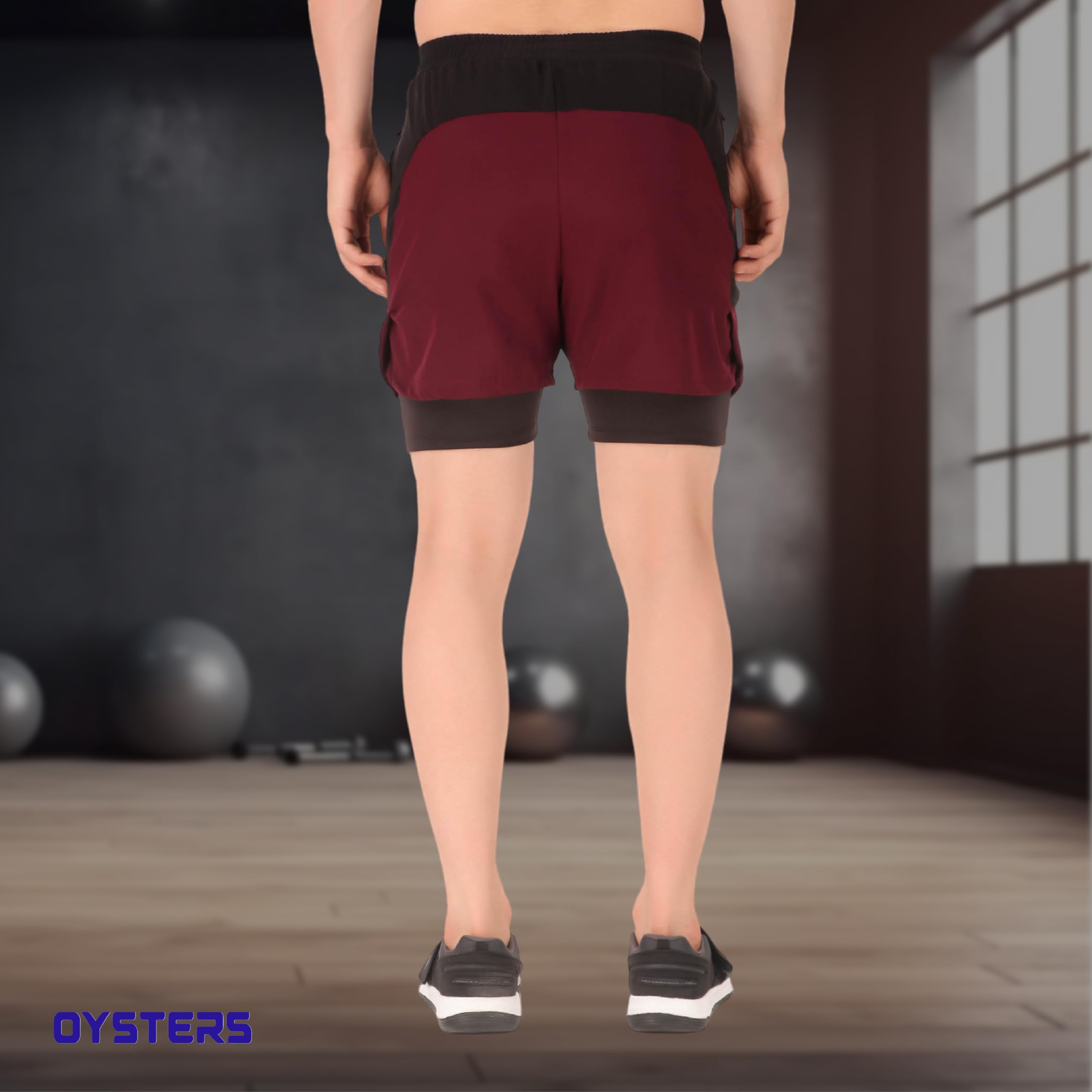 Oysters Men's Running Shorts - Wine - Image 3