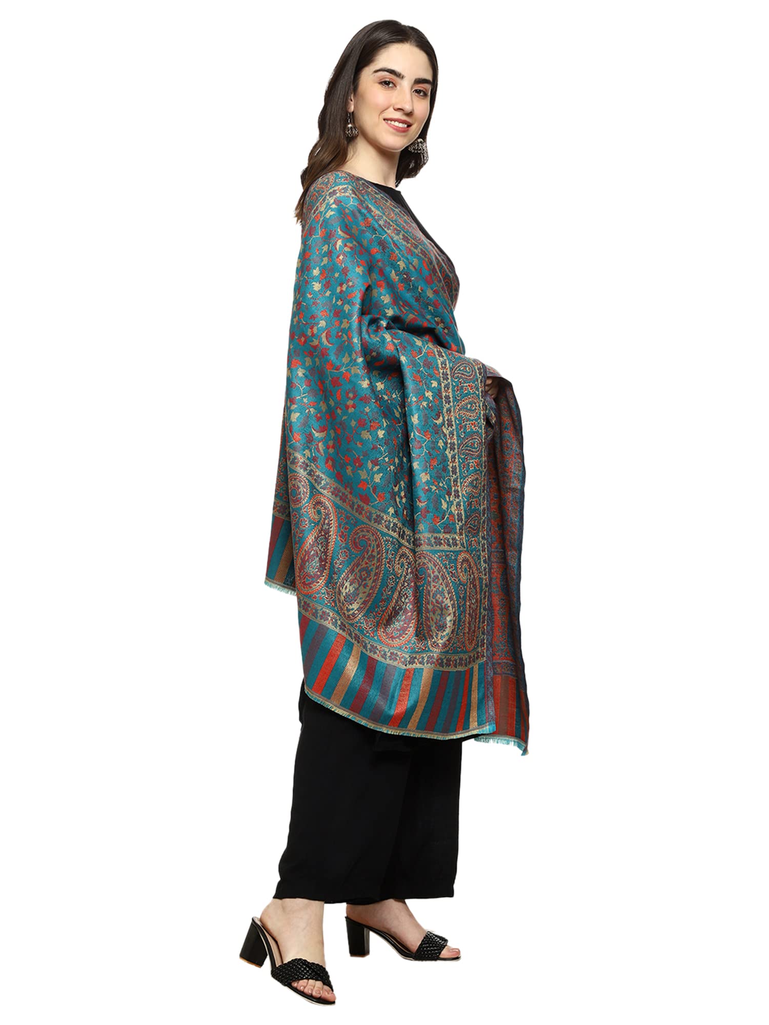Weavers Villa Kashmiri Woven Acro Wool Shawl for Women - Image 3
