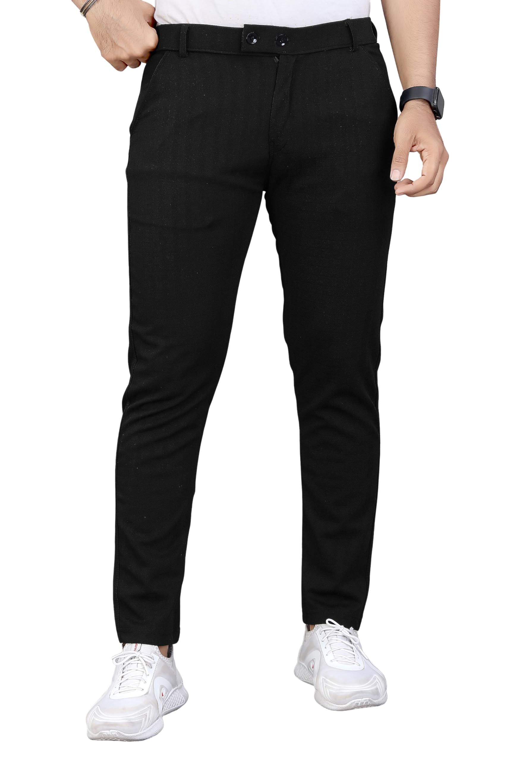 GIBBONTE Men Cotton Blend Trousers