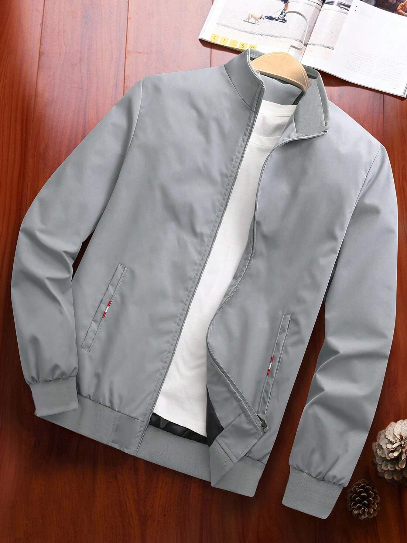 TAGAS Men's Grey Quilted Windbreaker Jacket - Image 2
