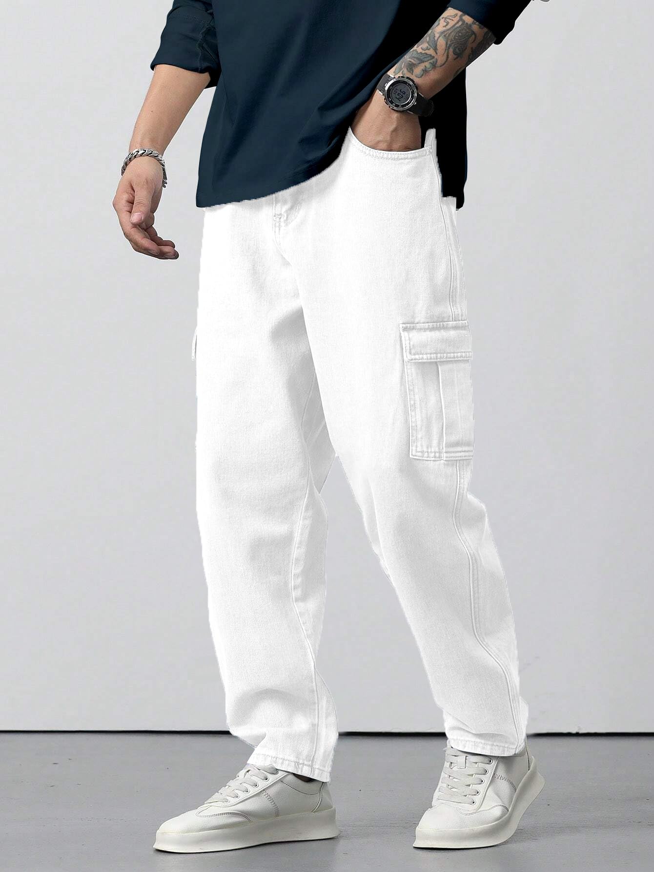 GarbGlide Men's Denim Cargo Jeans - Image 2