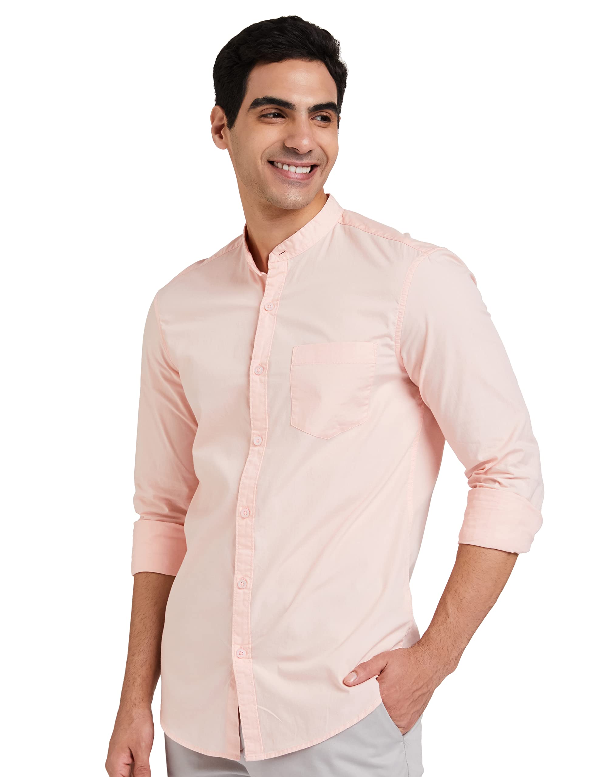 Symbol Men's Cotton Shirt - Blush Pink