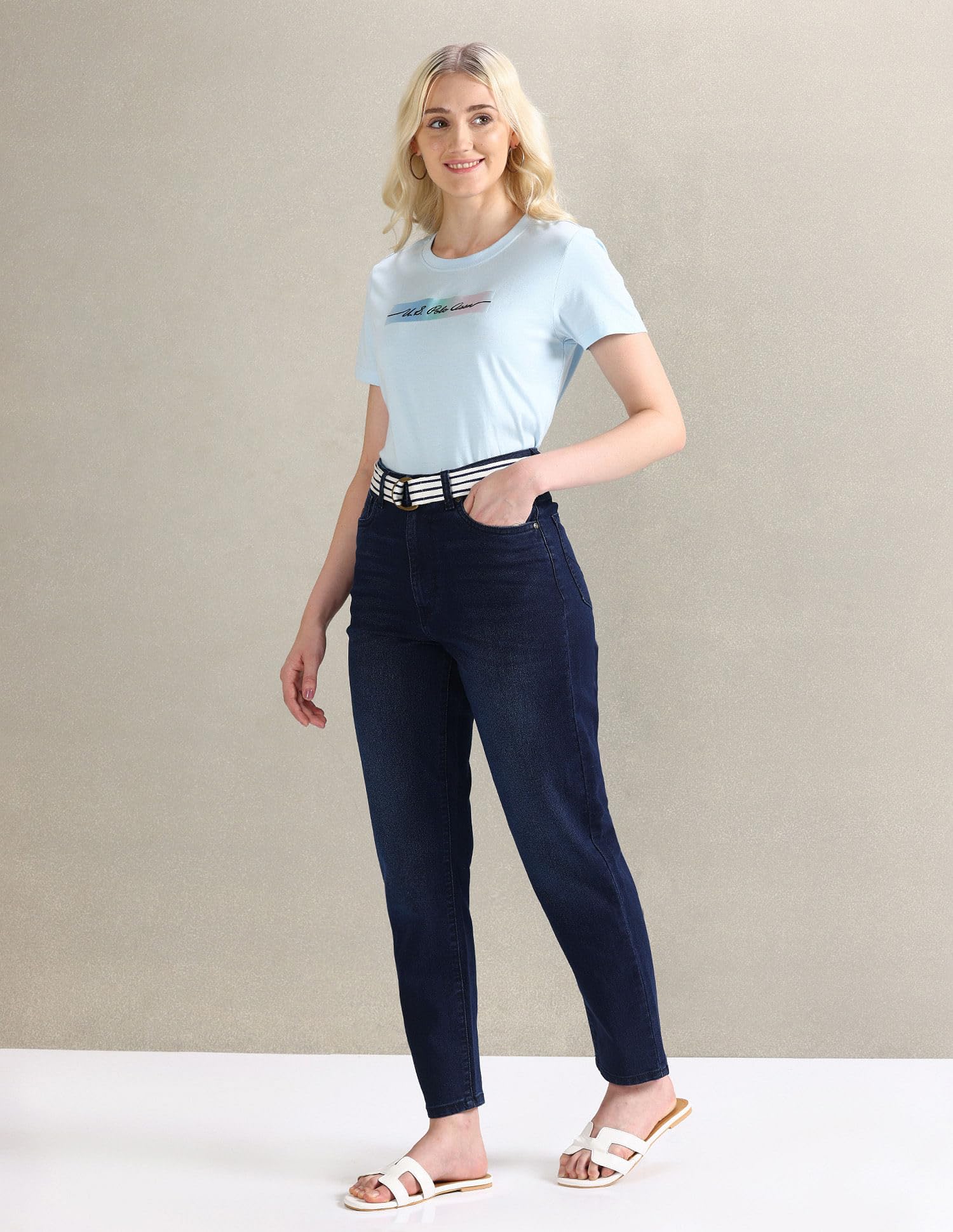 U.S. POLO ASSN. Women's High-Rise Mom Fit Jeans - Image 4