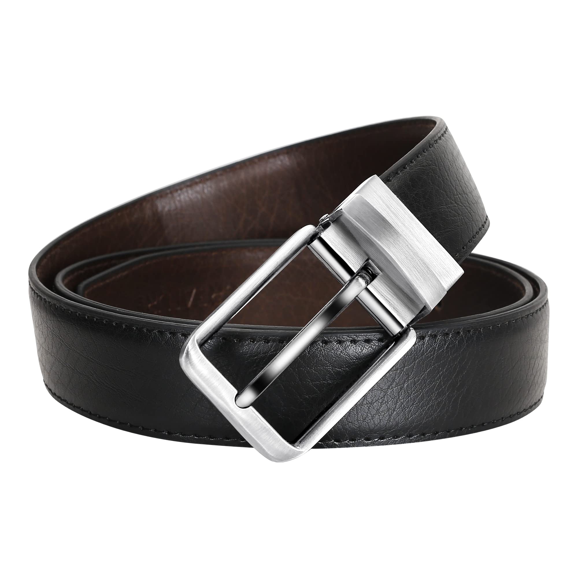 CREATURE Reversible Leather Belt for Men - Black Brown - Image 2