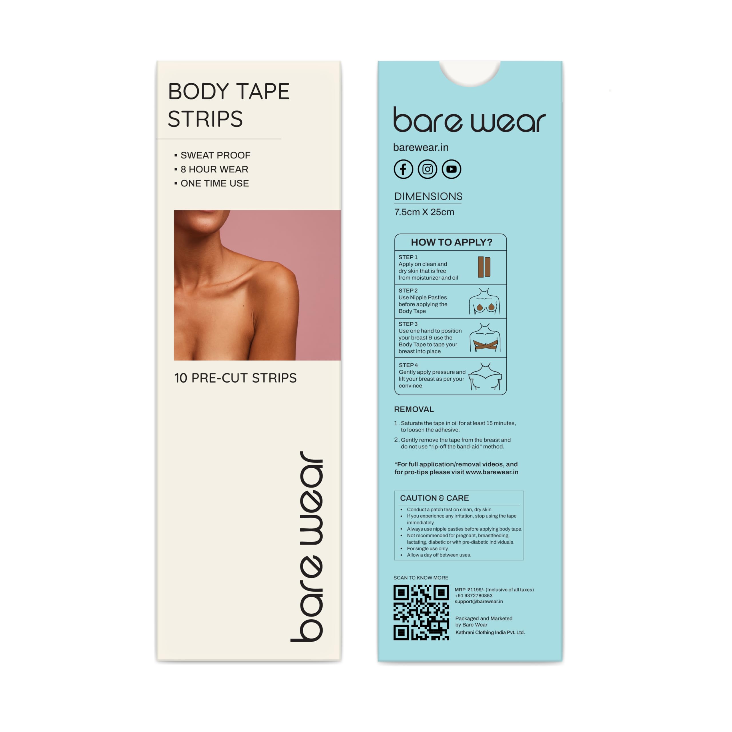 Bare Wear Body Tape Sweatproof Breast Lift