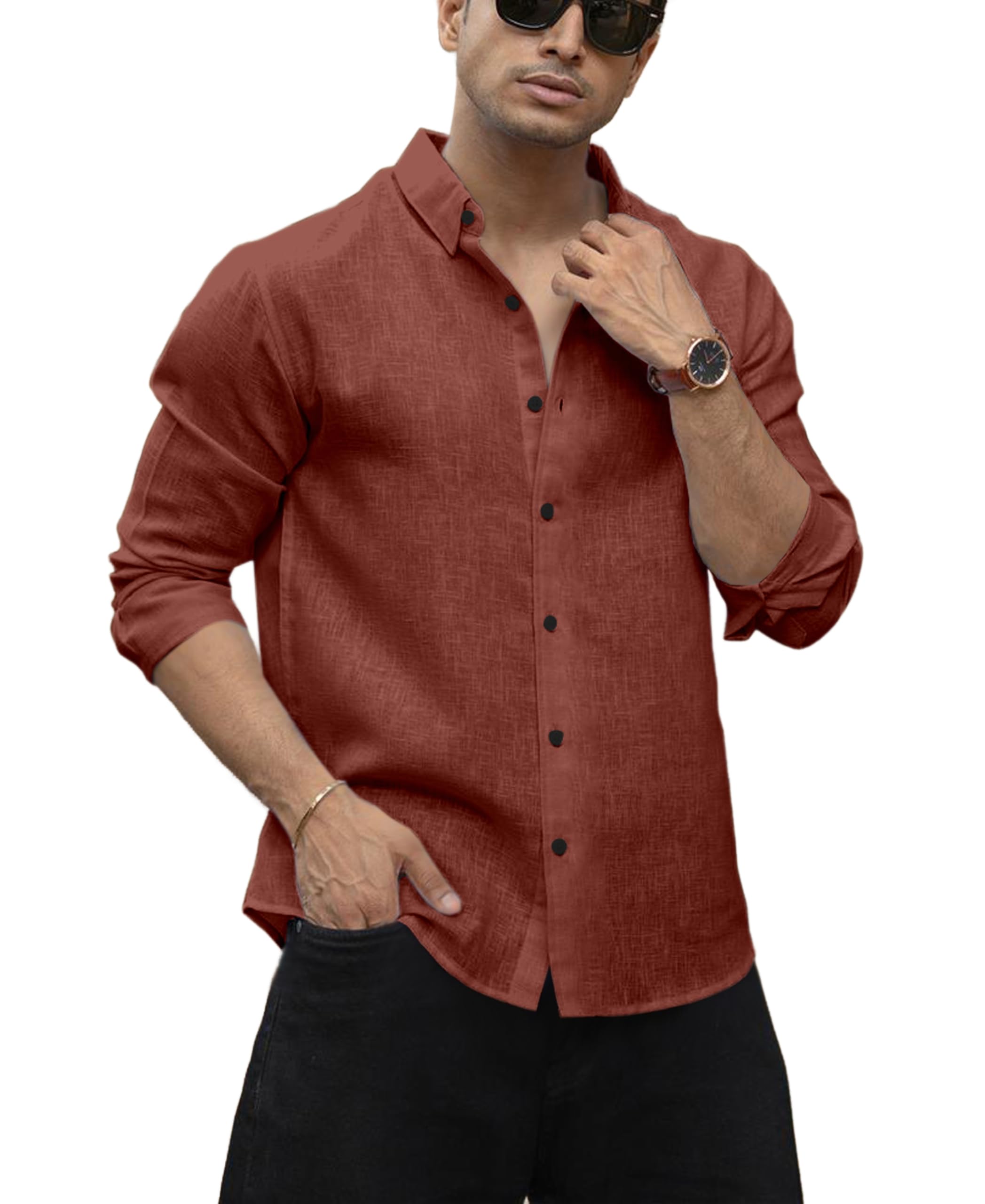 NexaFlair Men Linen Cotton Shirt