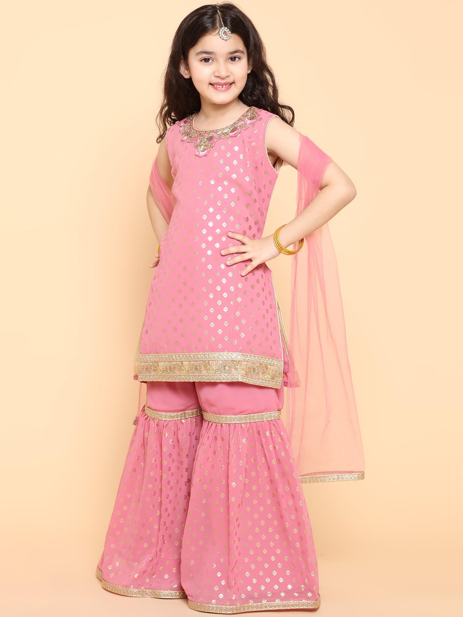 AJ DEZINES Girls Georgette Sharara Kurta Set - Image 5