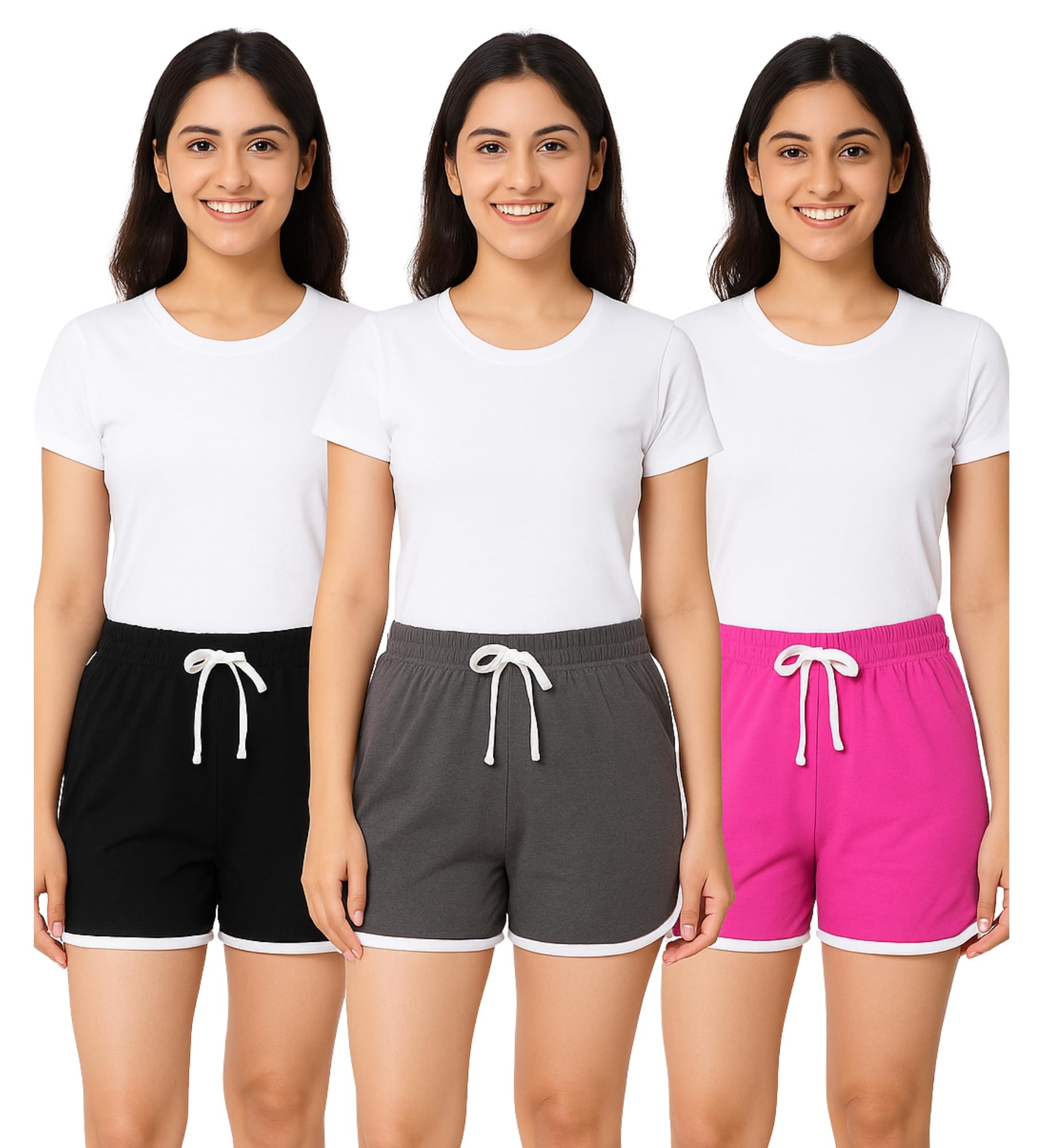 Hangout Hub Women's Cotton Shorts - Stripe