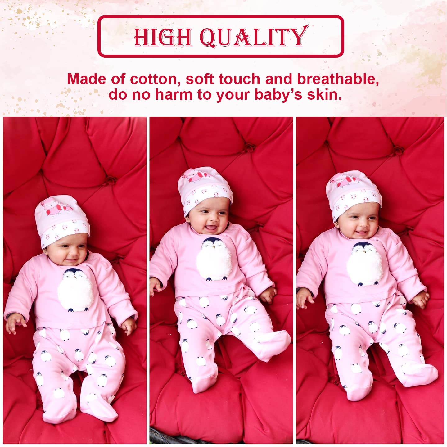 BABY GO Full Sleeves Cotton Printed Clothing Set for Infan - Image 2