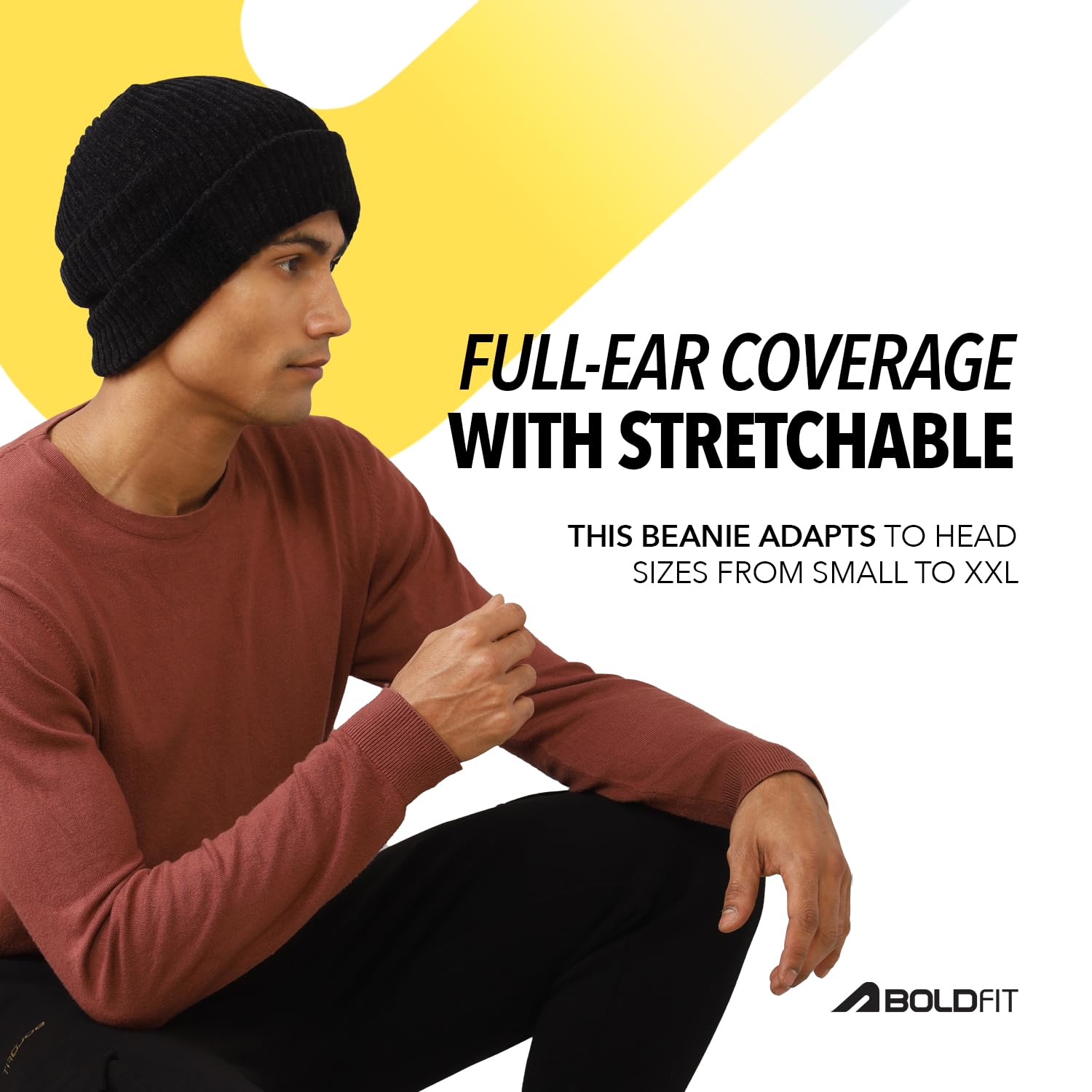 Boldfit Unisex Black Winter Beanie - Image 4