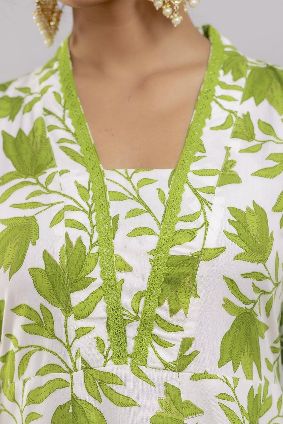 PARTHVI Rayon Anarkali Kurta Set for Women - Henna Green - Image 4