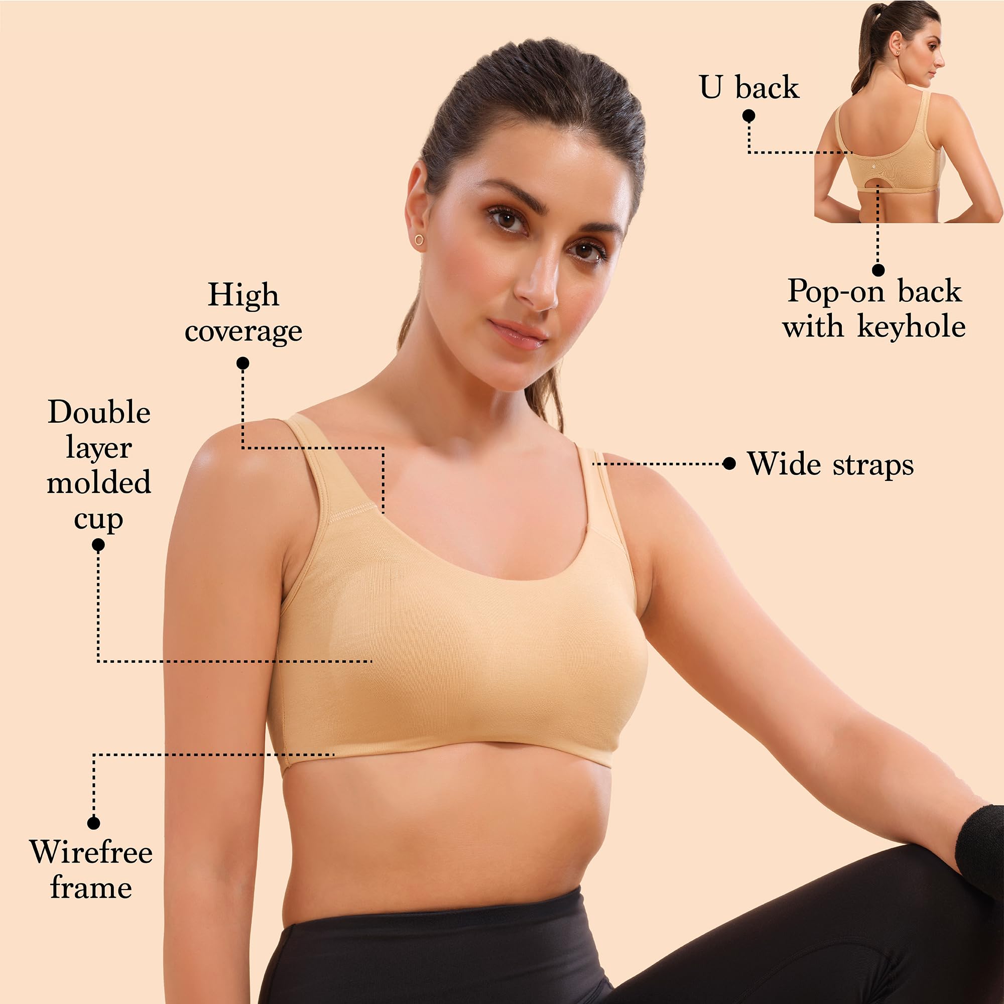 Enamor Low Impact Bra - Wirefree for Women - Image 4