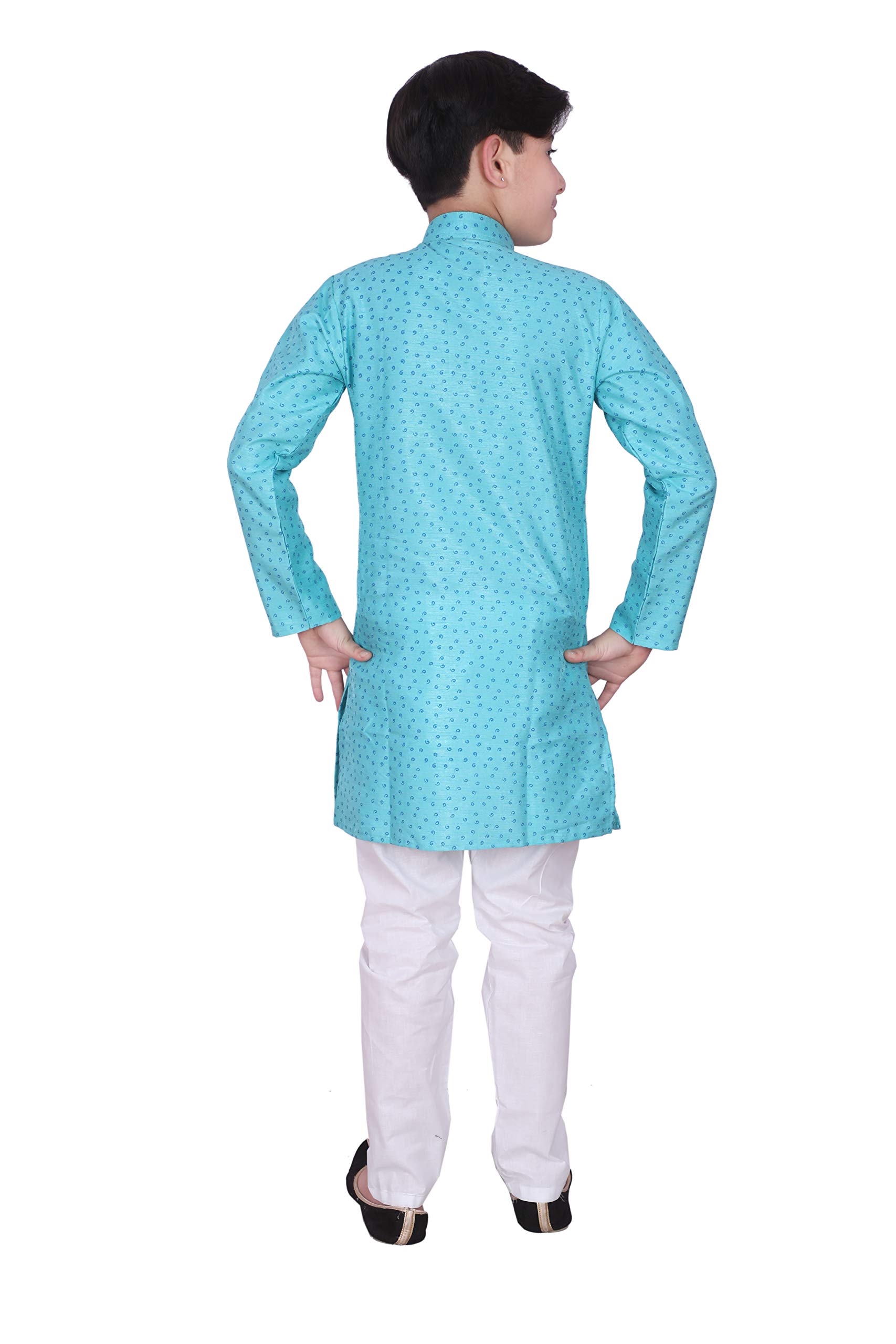 Pro-Ethic Ethnic Wear Silk Kurta Pyjama Set for Kids - Sky Blue - Image 2