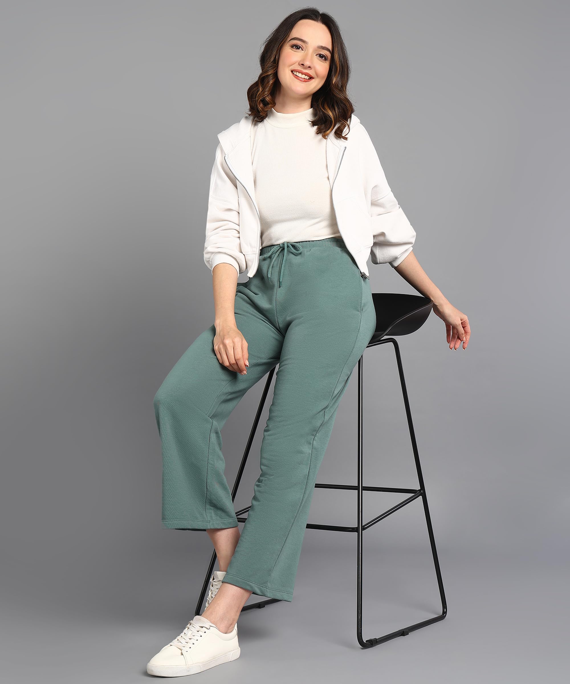 Alan Jones Clothing Women's Wide Leg Track Pants - Green - Image 4