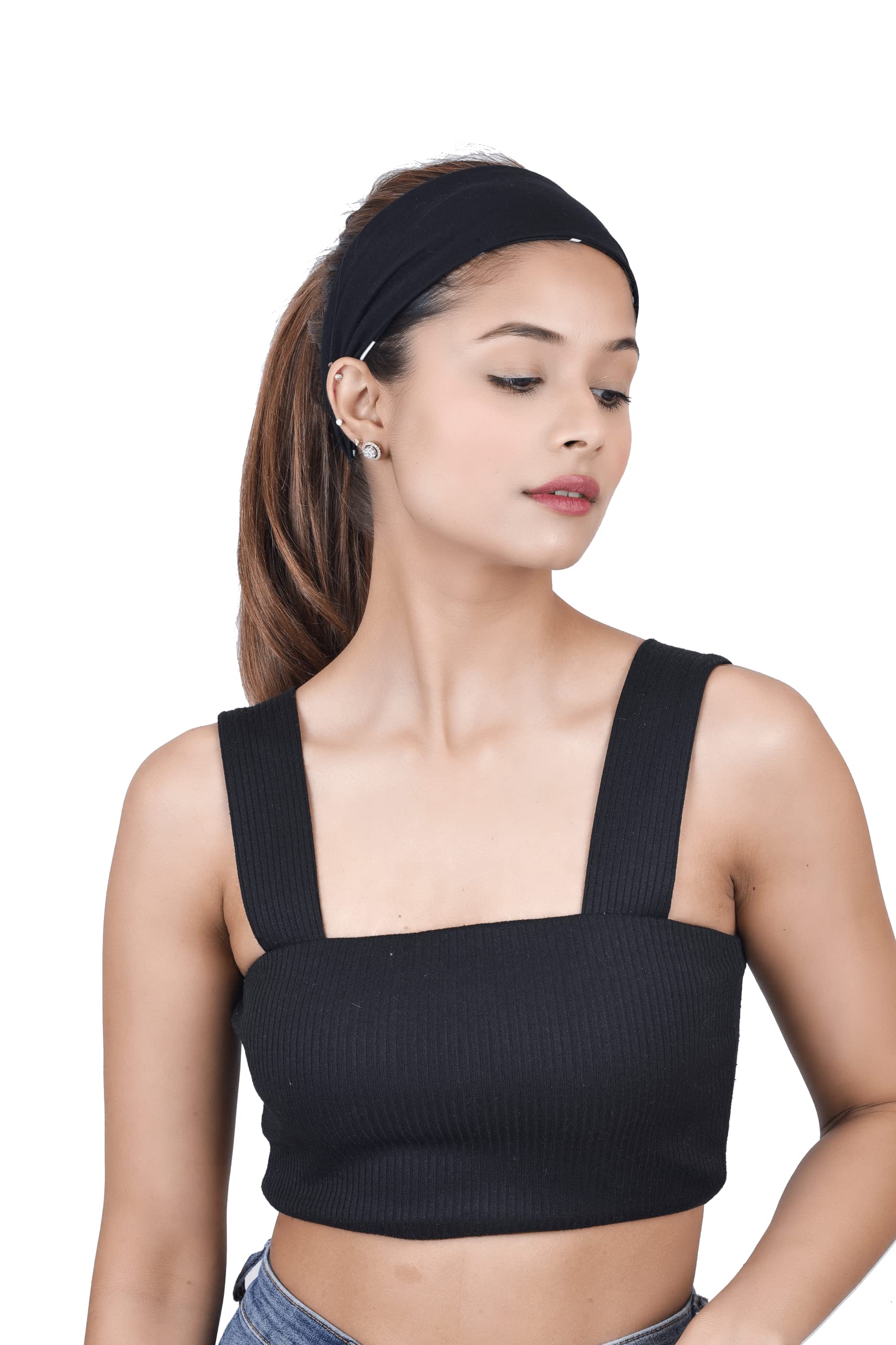 The Headscarves Bamboo Viscose Headband for Unisex - Navy Red - Image 5