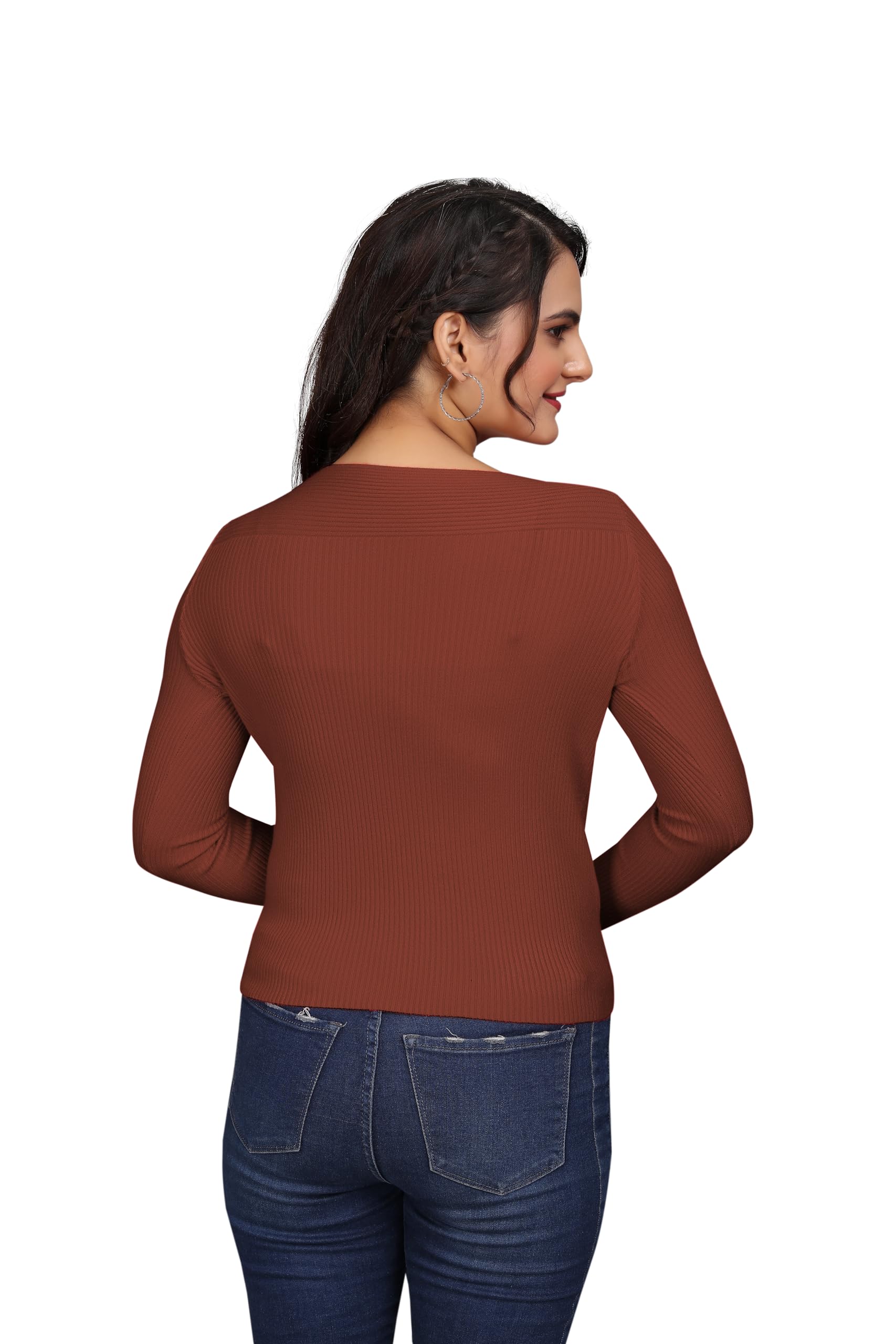 BROGBUS Women's Casual Top - Coffee - Image 4