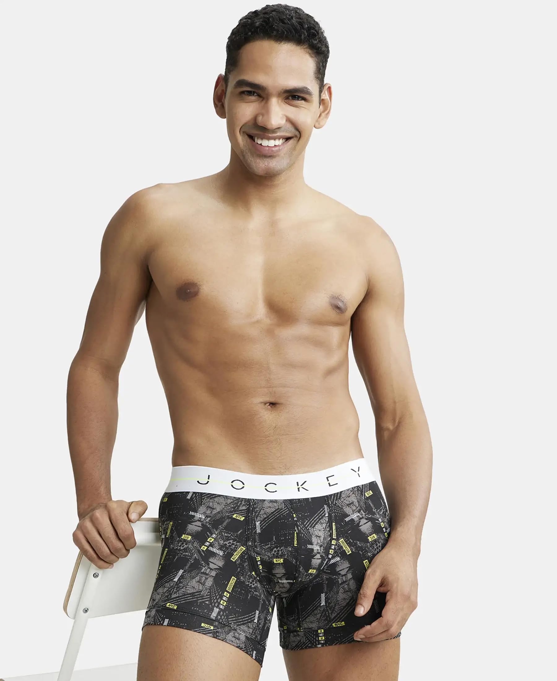 Jockey Men's Printed Trunks - Black - Image 5
