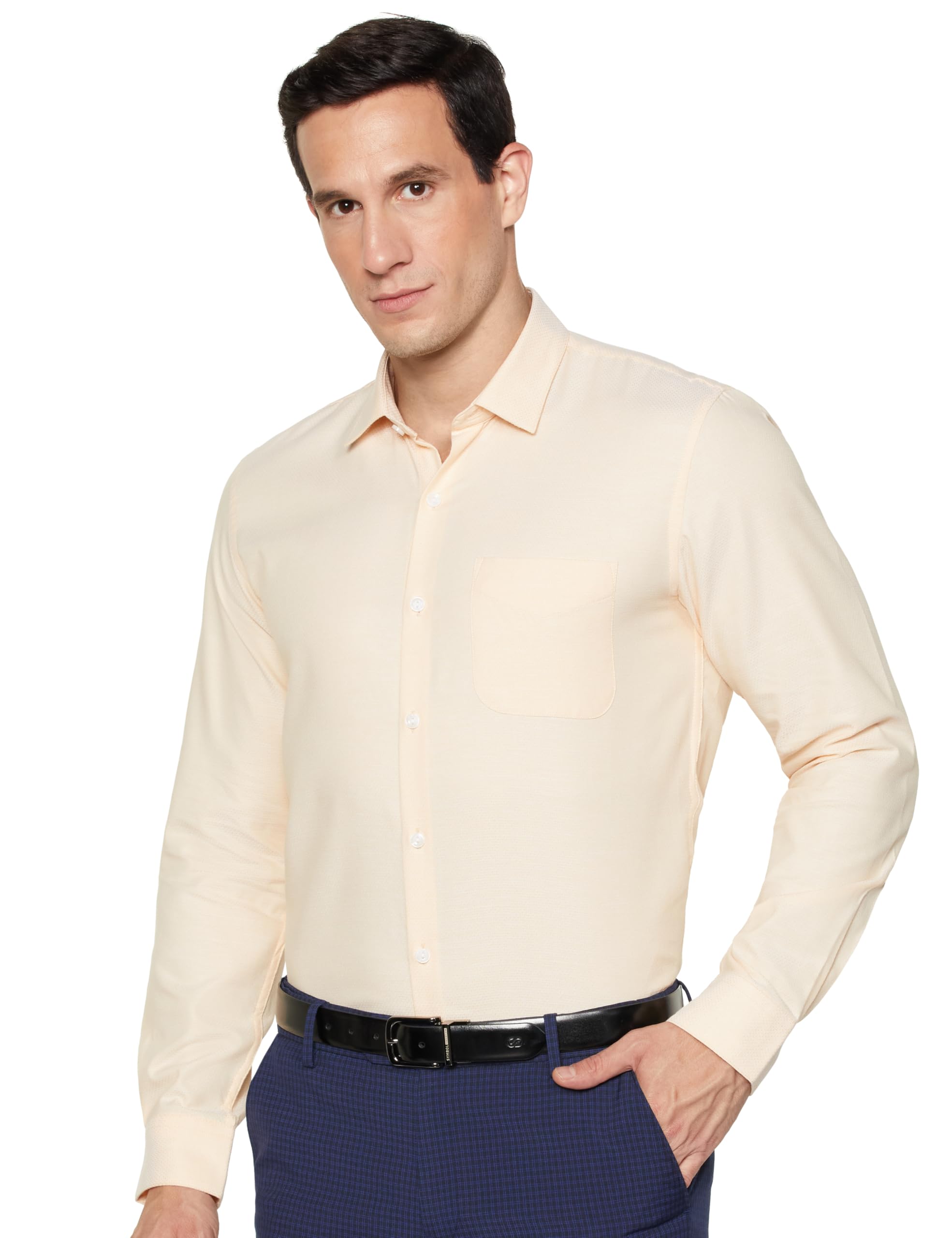 Peter England Men's Classic Textured Slim Fit Shirt