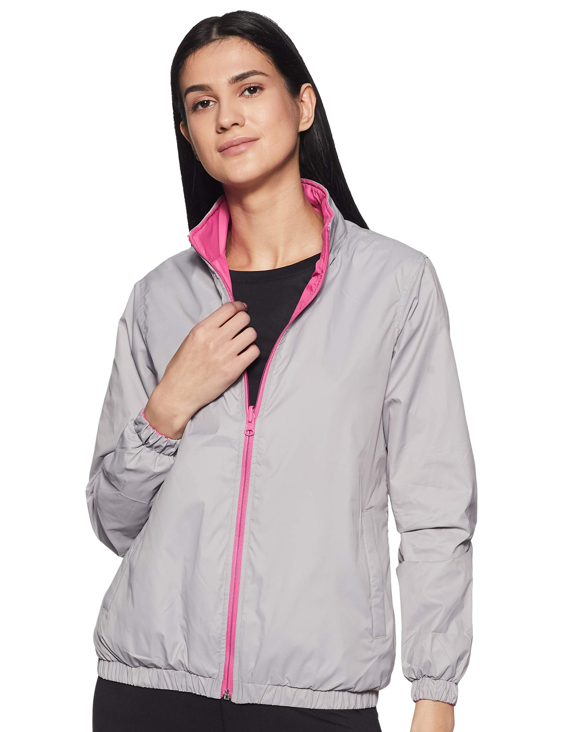 Amazon Women Light Weight Windcheater Reversible Jacket - Grey Pink