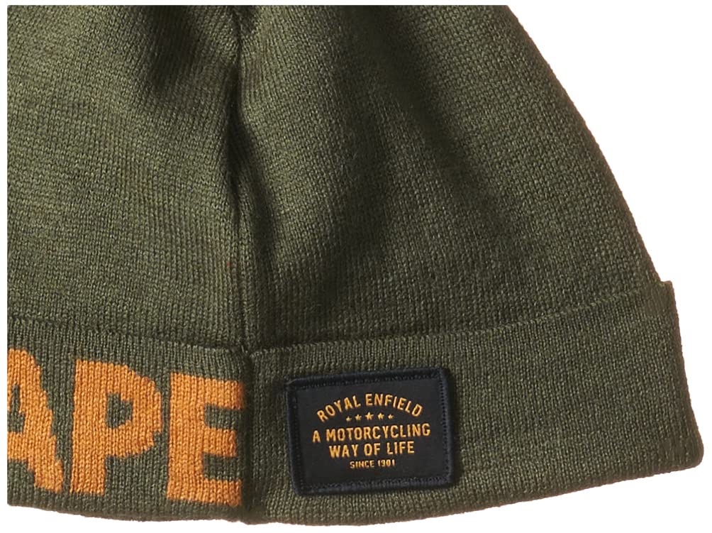 Royal Enfield Men Wool Motoscape Beanie - Olive - Image 2