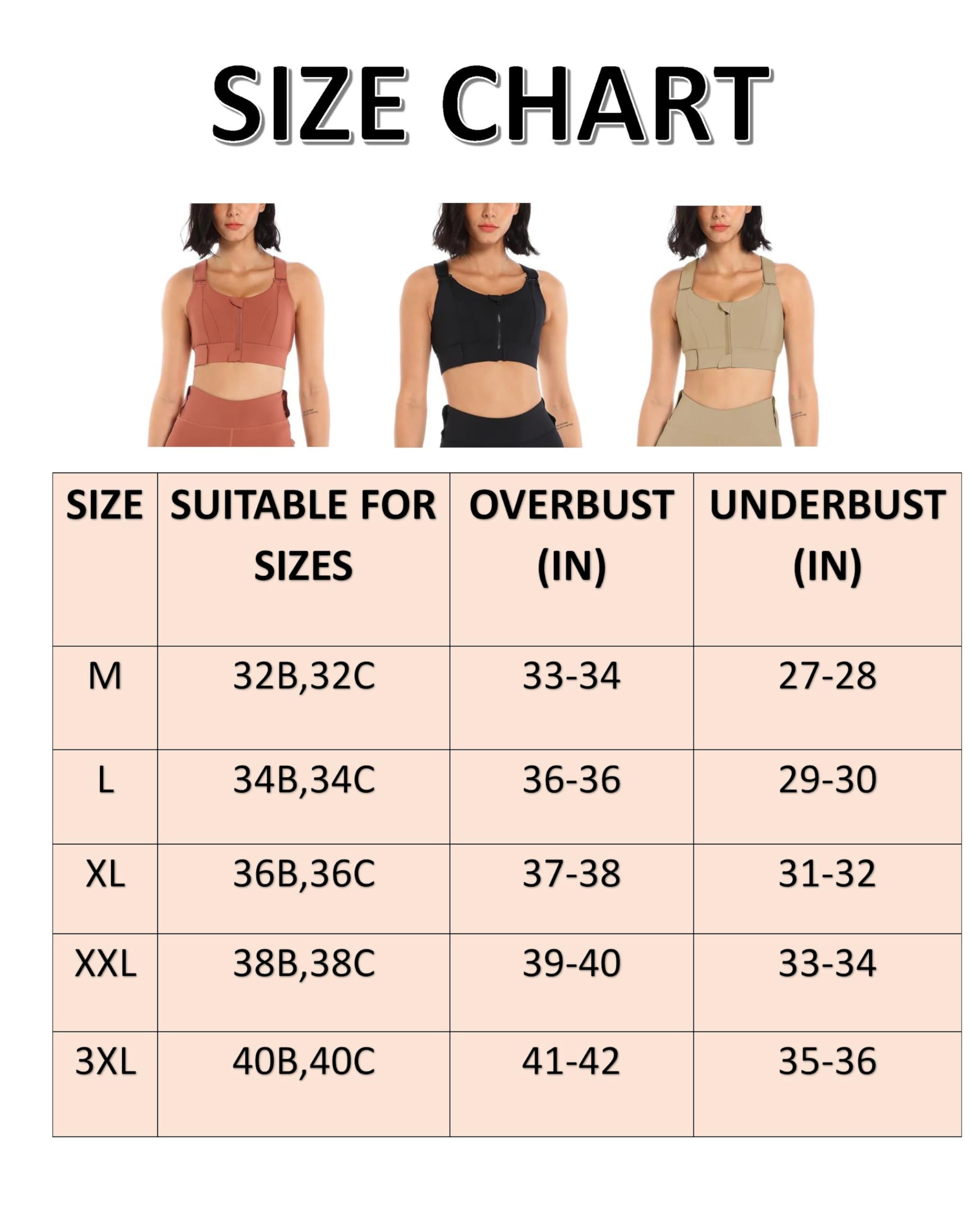 PLUMBURY Women's Padded Front Zip Sports Bra - Army Green - Image 3