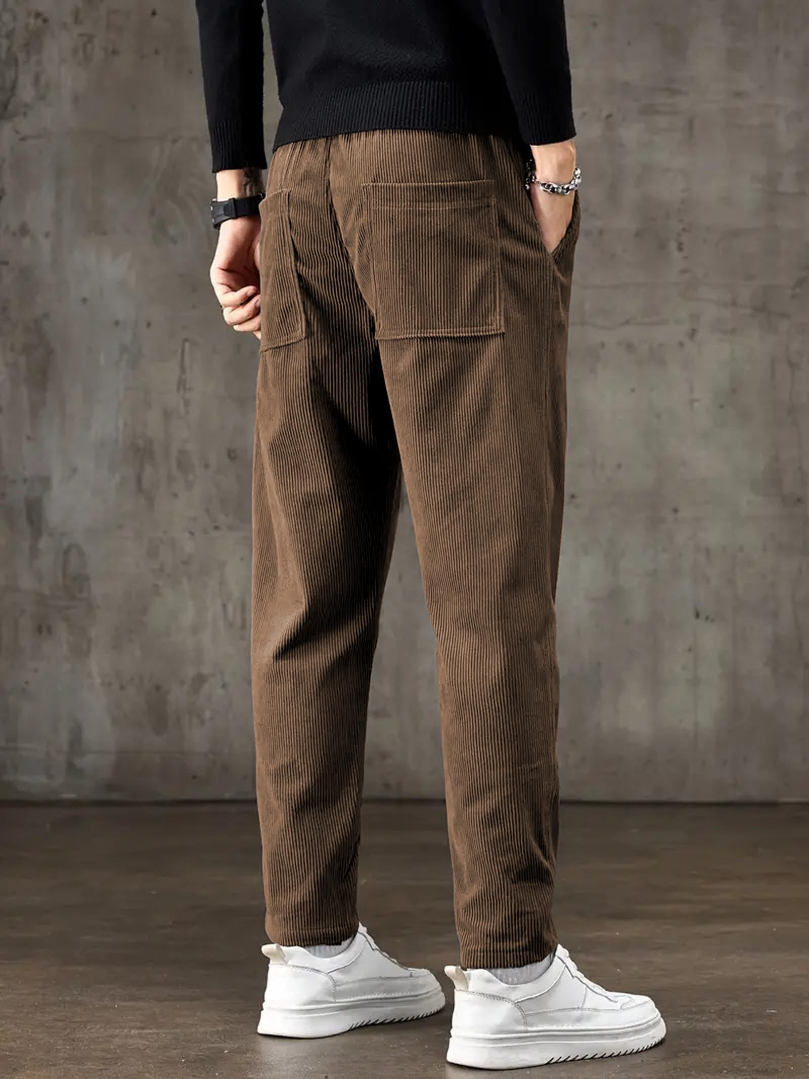 Samfor Men's Corduroy Pants - Coffee - Image 4
