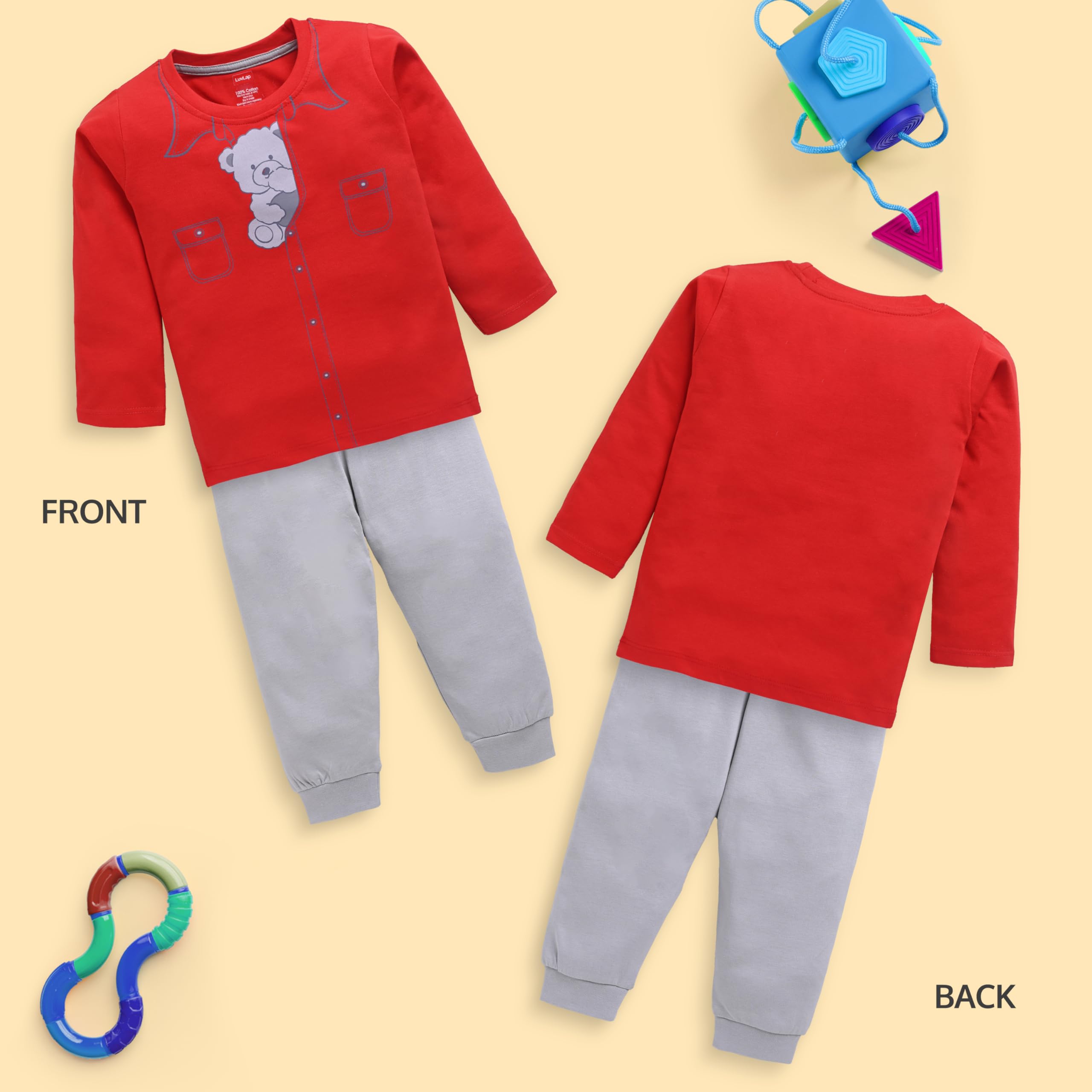 LuvLap Baby Boys Cotton T-Shirt & Pyjama Set - Image 4