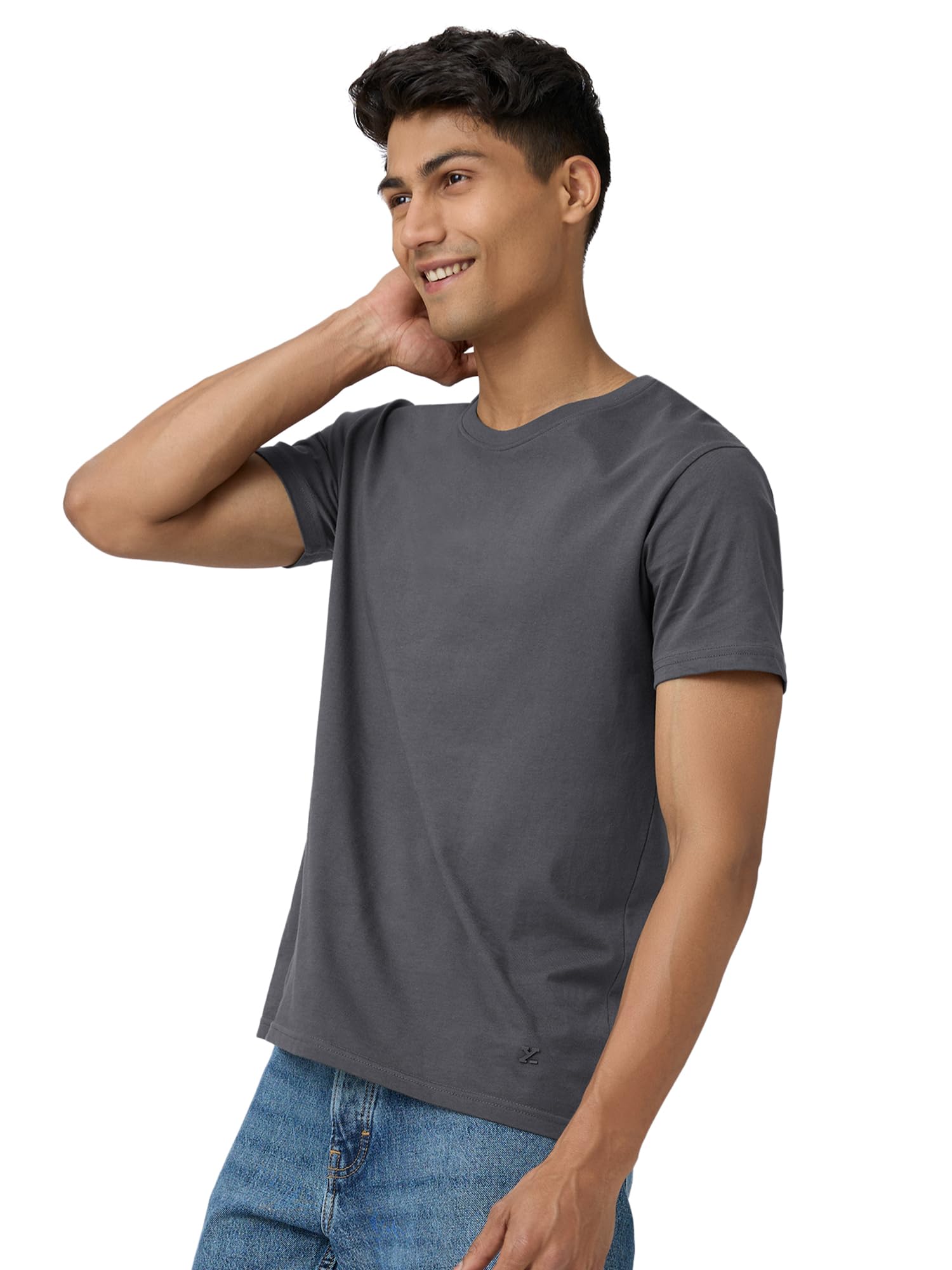 XYXX Men's Solid T-Shirt - Dark Grey - Image 3