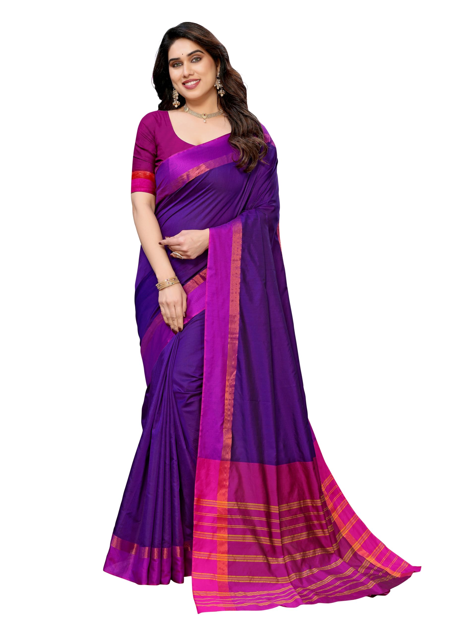 VJ Fashion Kerala Silk Saree with Zari Woven Blouse