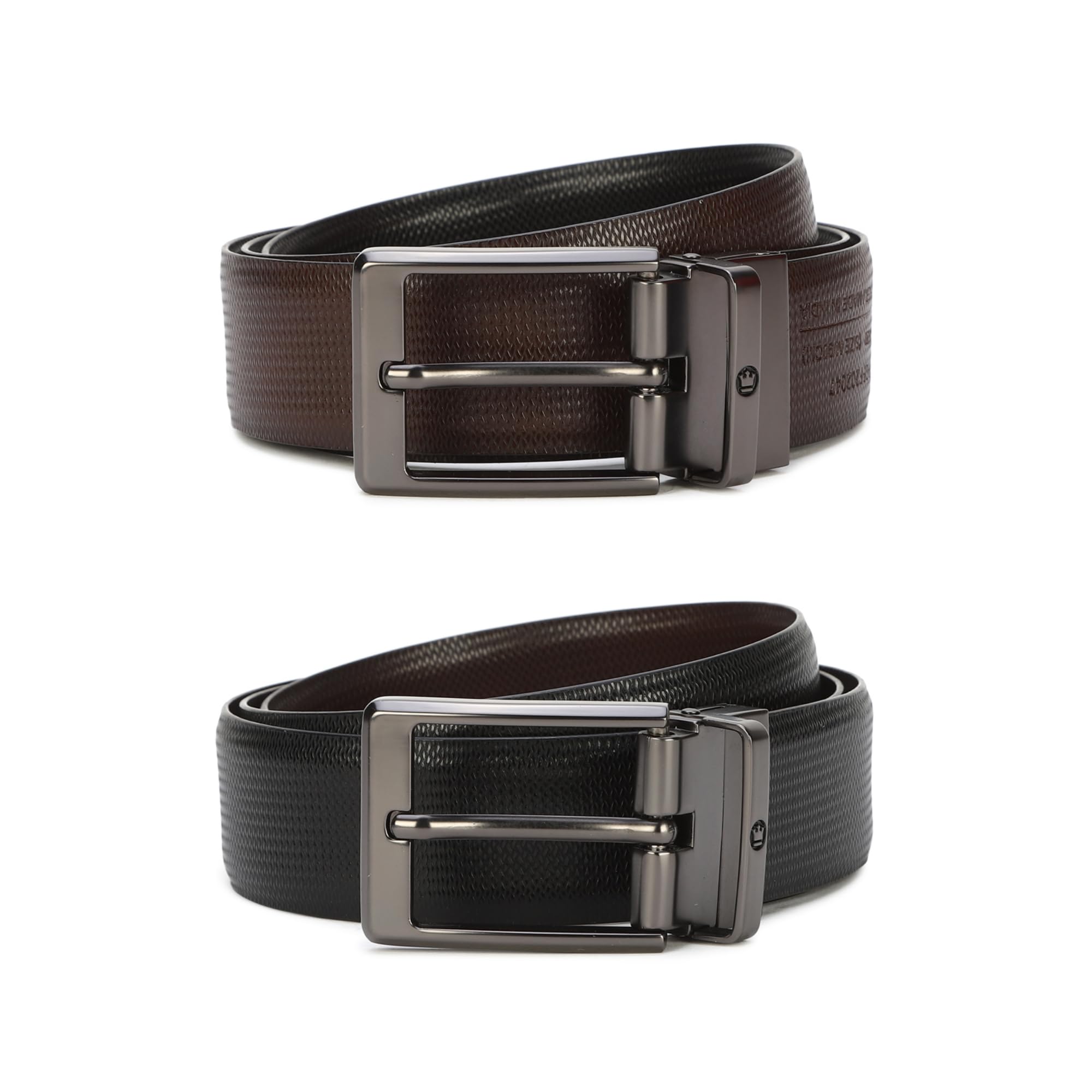 Louis Philippe Black Leather Belt for Men