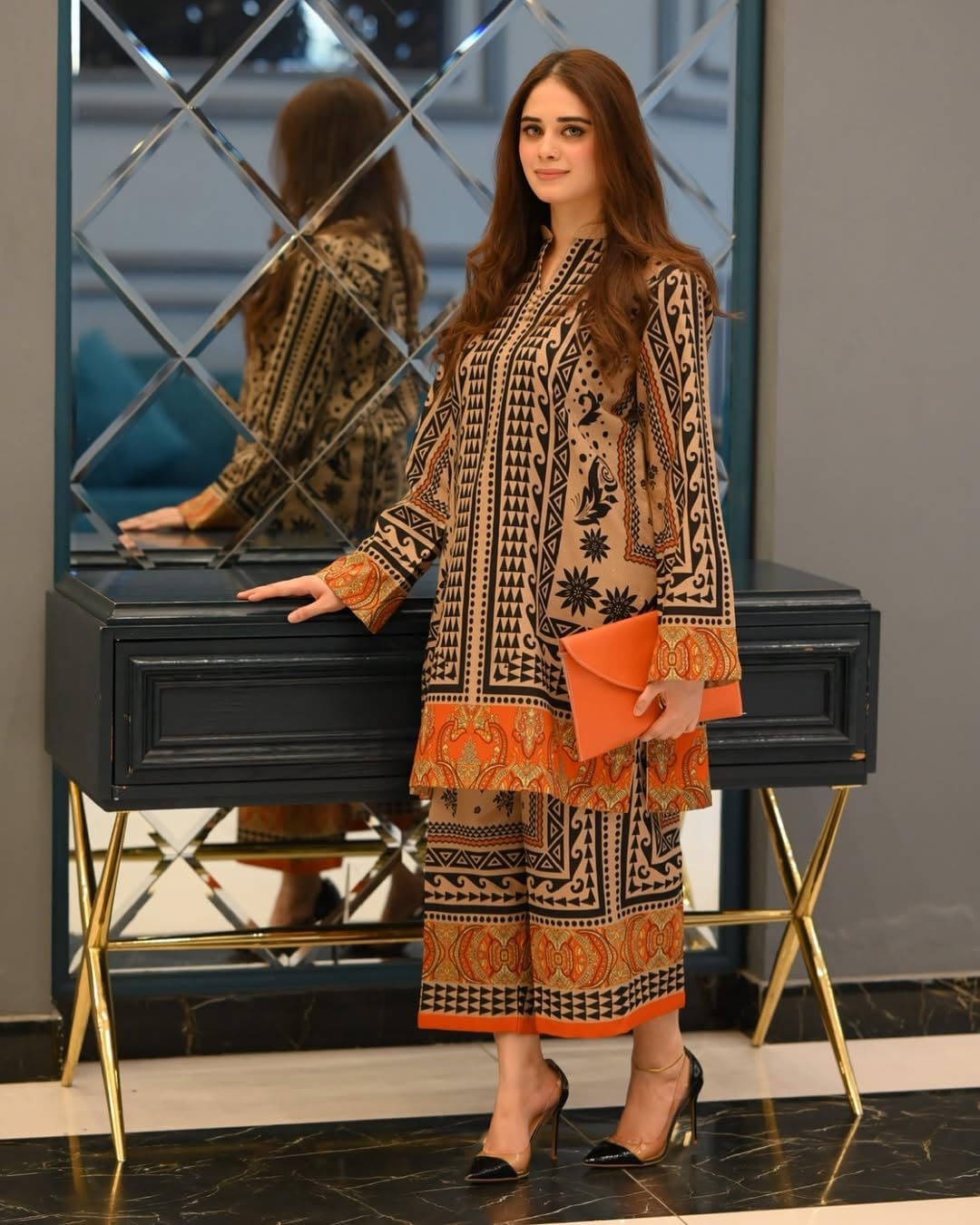 ANNI Women's Rayon Viscose Printed Kurta - Beige - Image 4