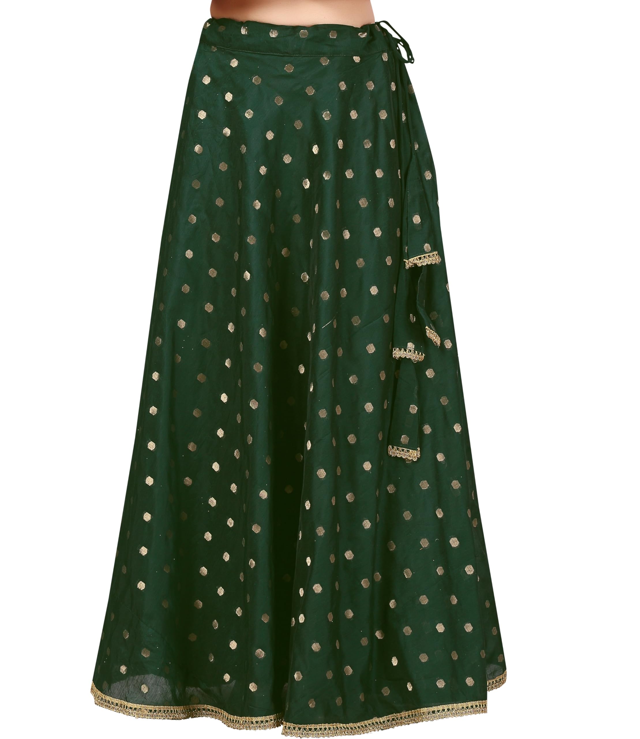 Studio Shringaar Women Chanderi Silk Lahenga - Bottle Green