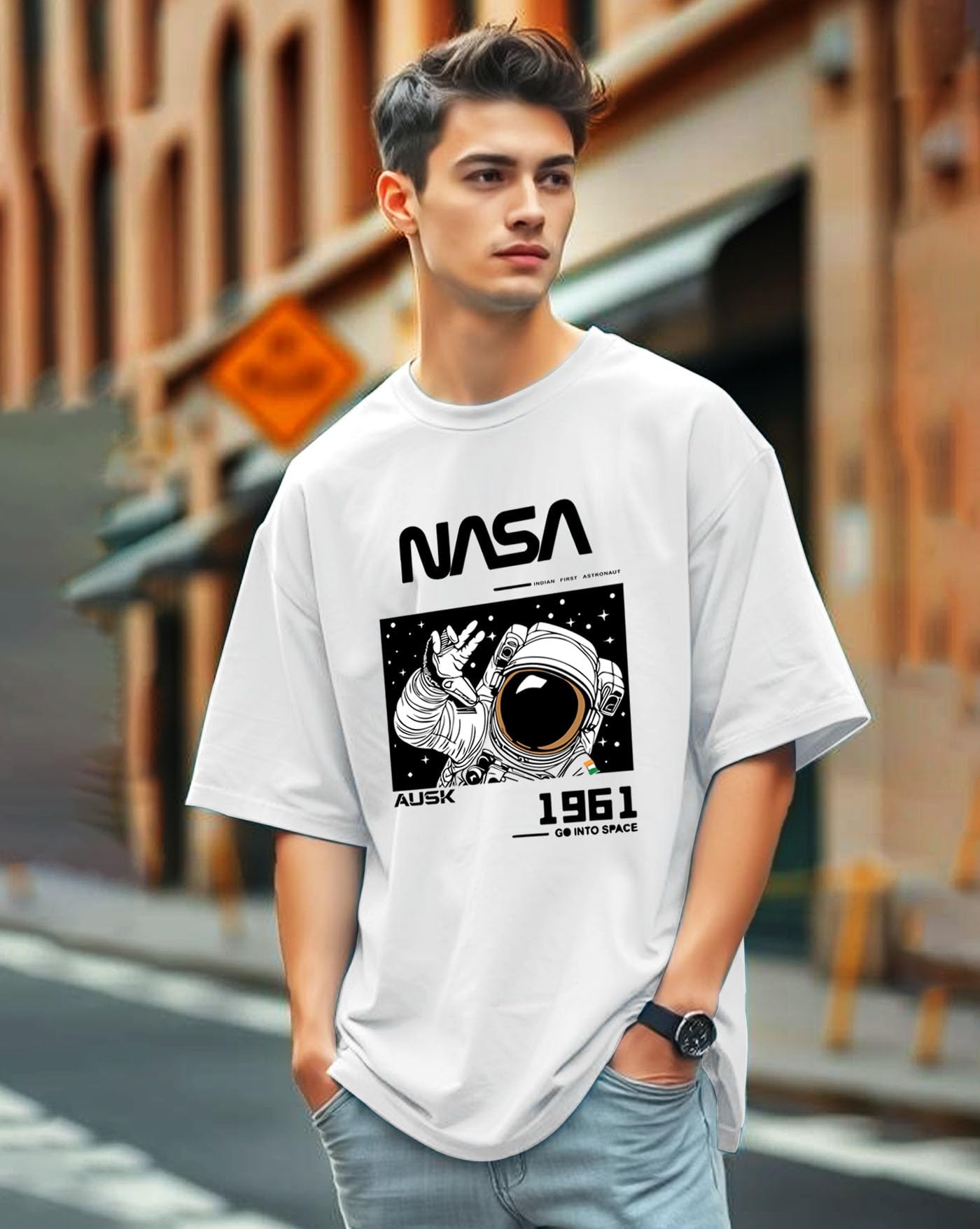AUSK Men's Printed T-Shirt - White - Image 4