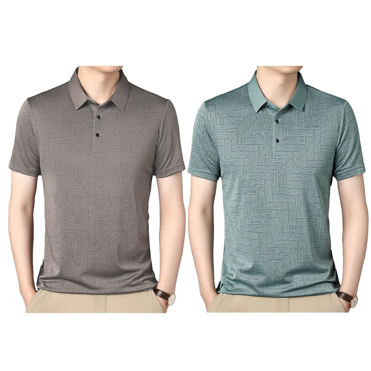 TOPLOT Men's Printed Polo T-Shirt