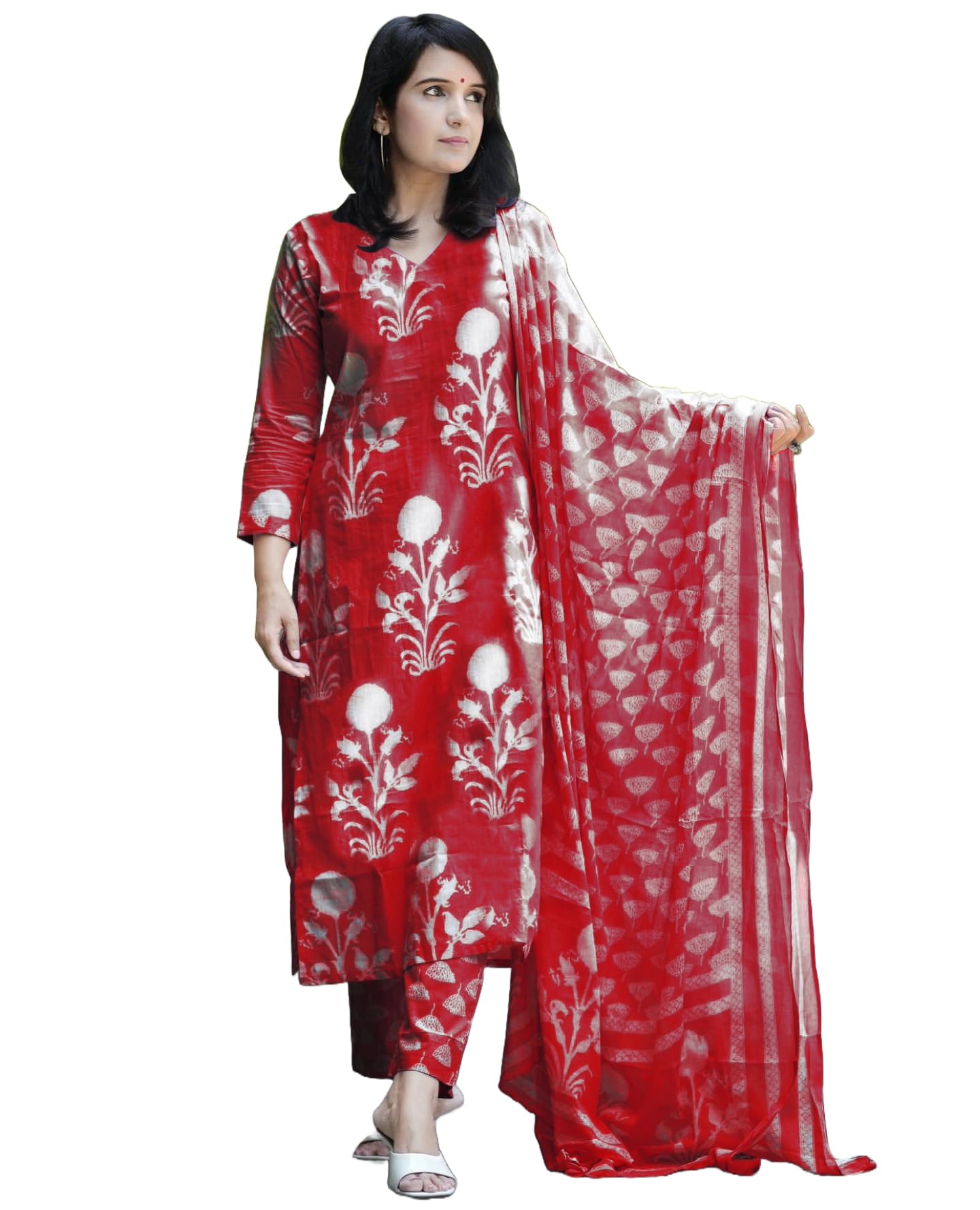ANNI DESIGNER Women's Rayon Blend Floral Kurta