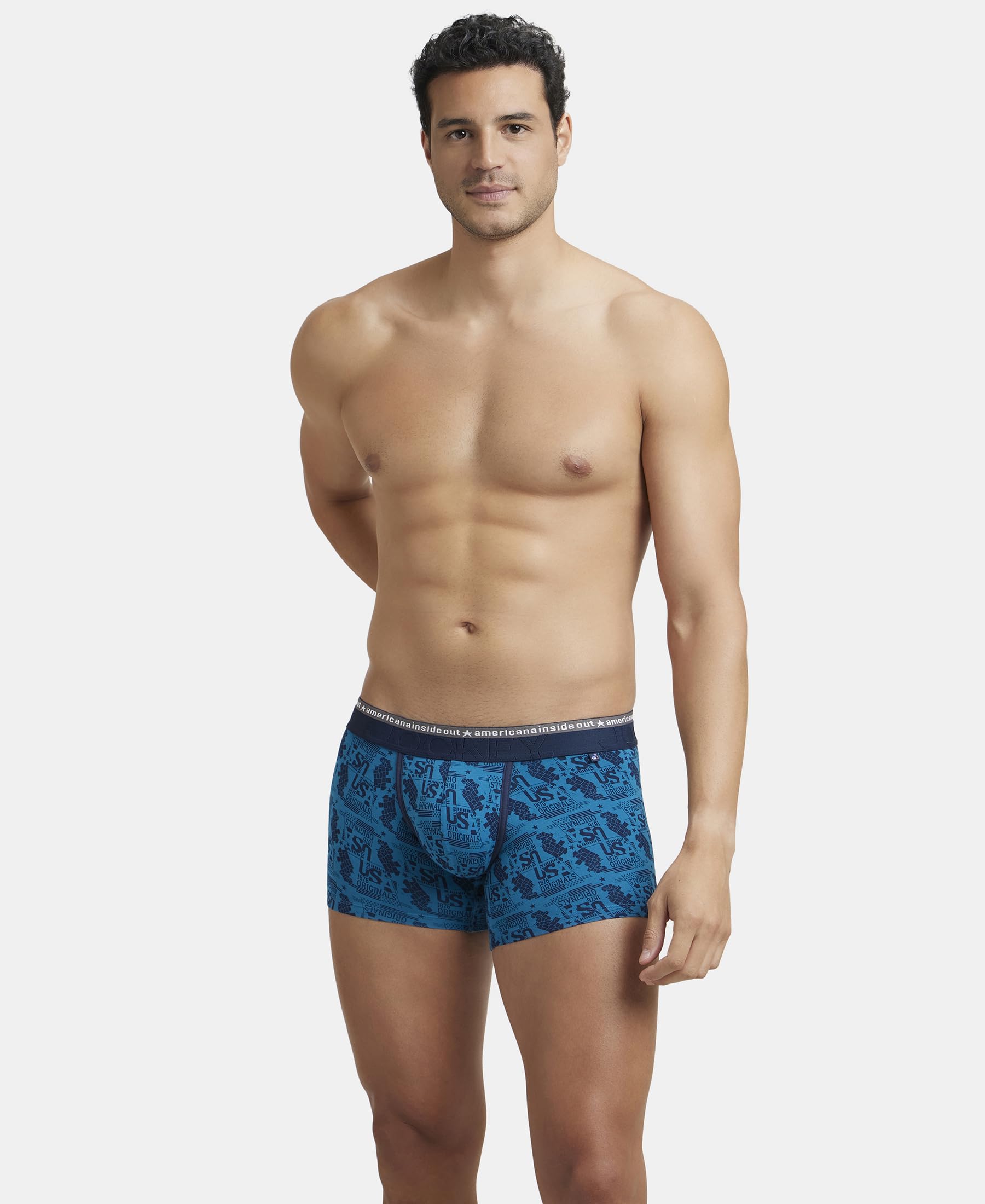 Jockey Men's Printed Trunk - Bright Teal - Image 5